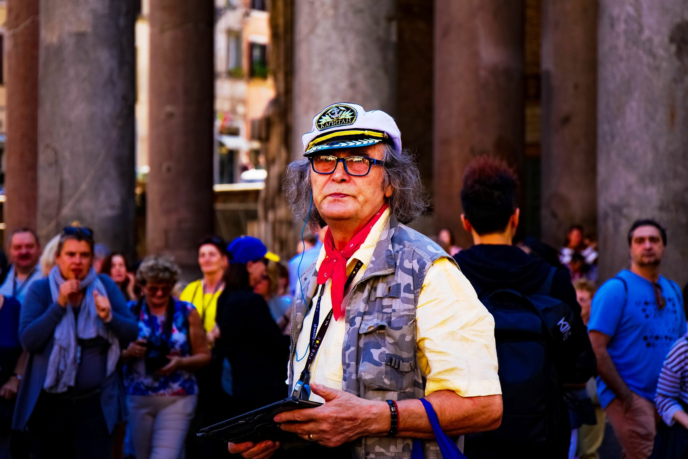 The captain with the tablet