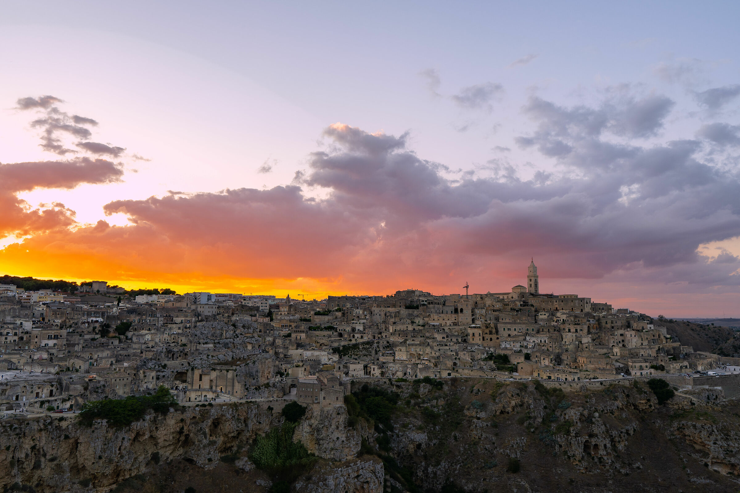 Sunset over the stones of Matera