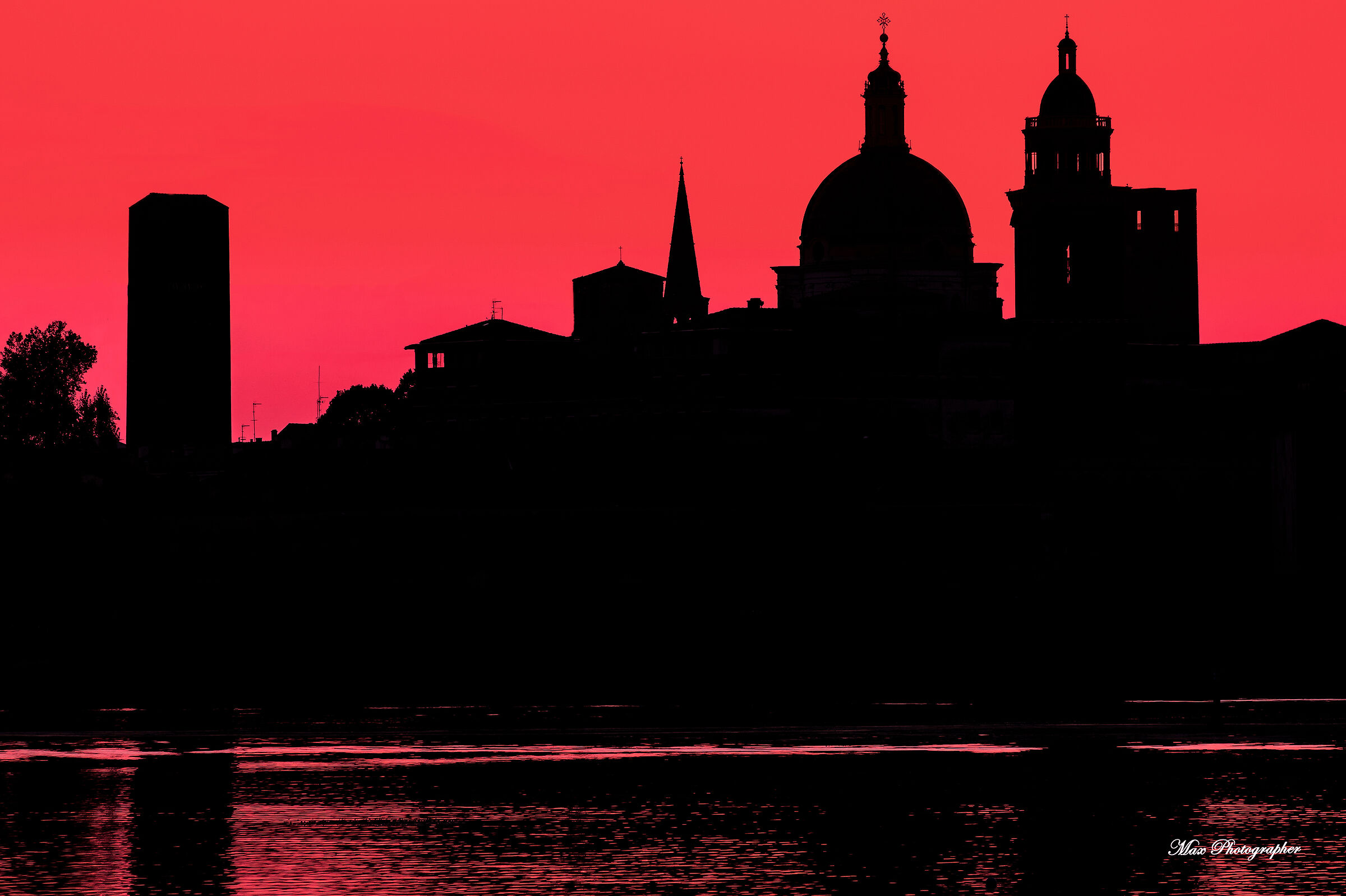 The towers of Mantua Silhouette