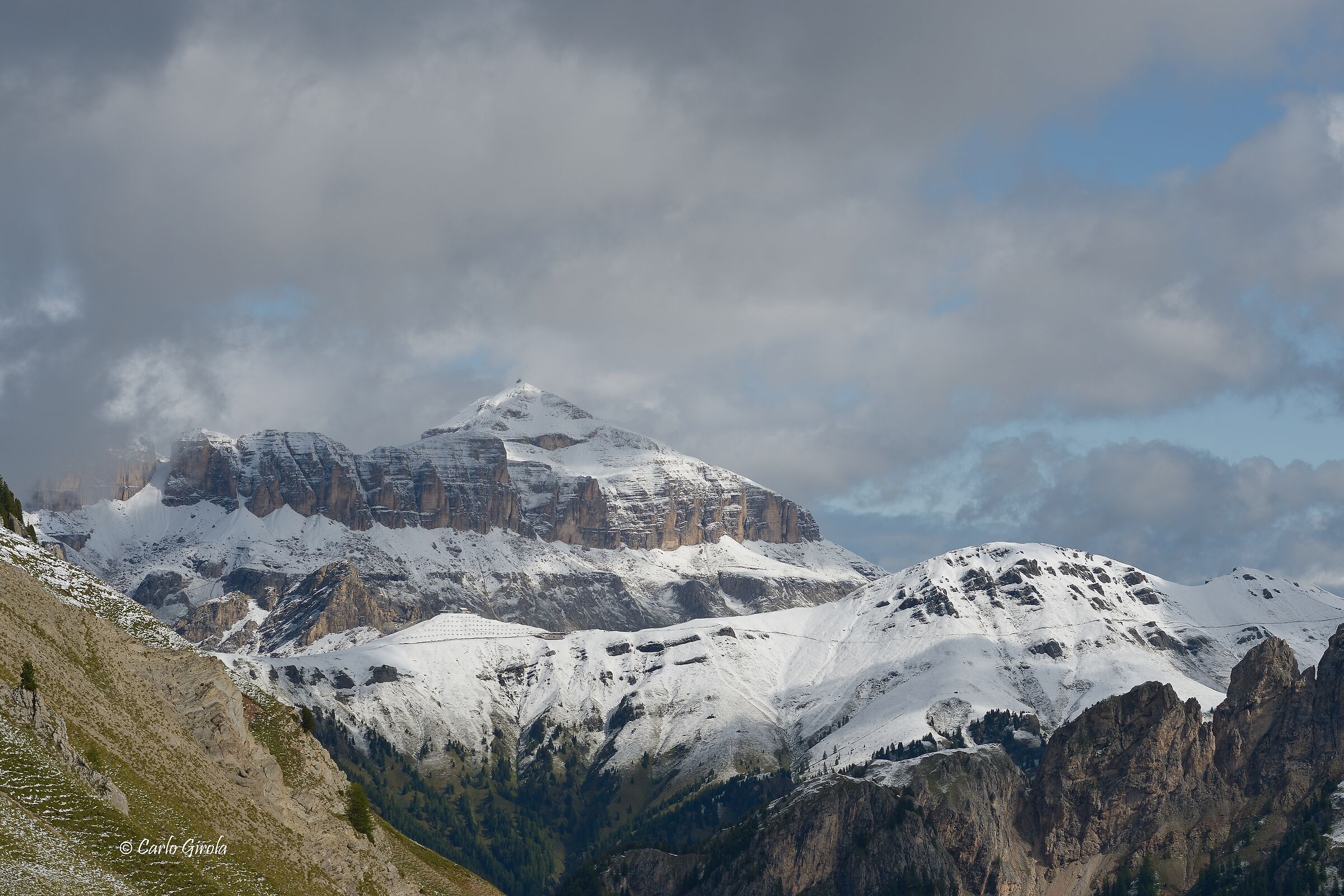 First snow on the Piz Boè