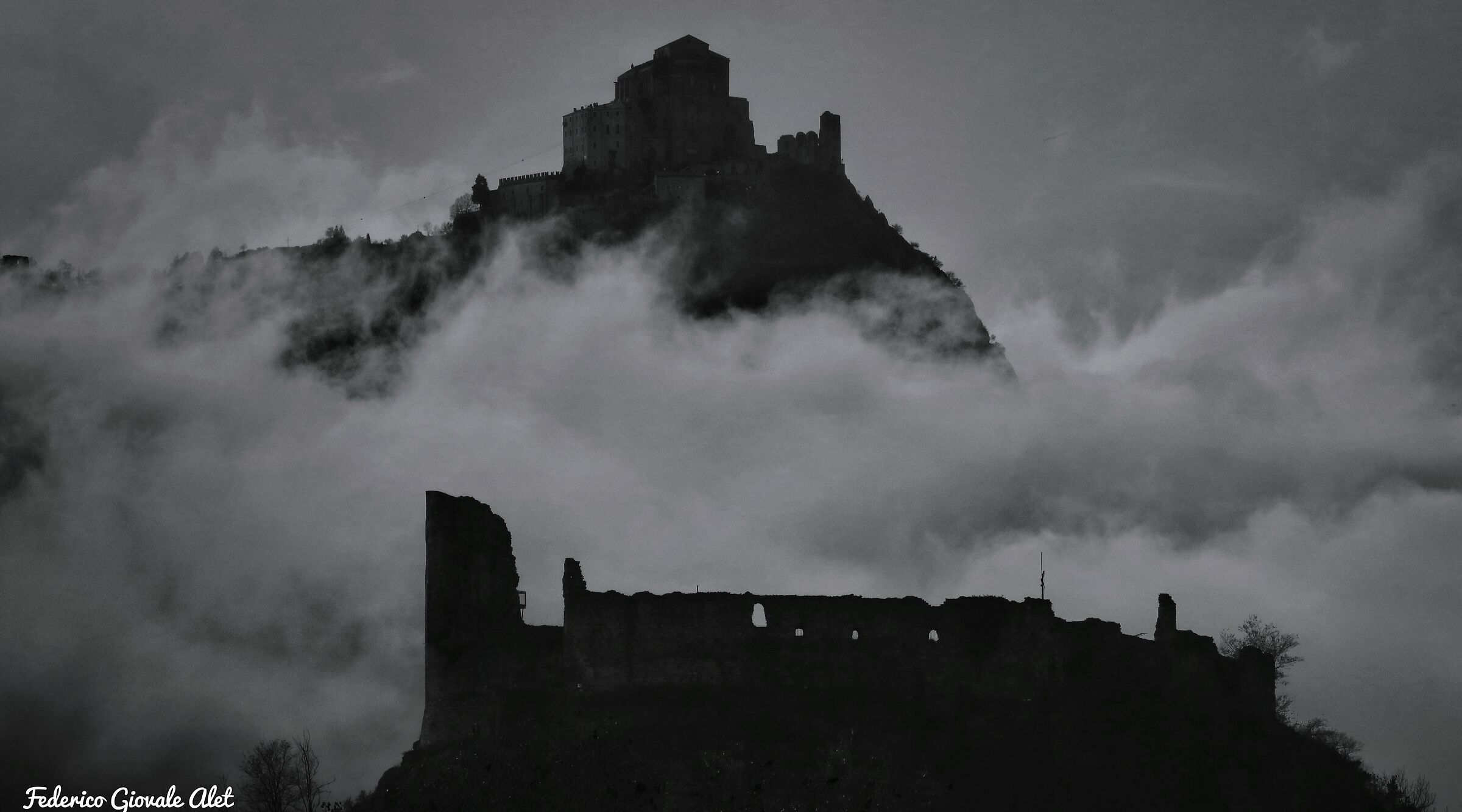 Sacred and Avigliana Castle B/N