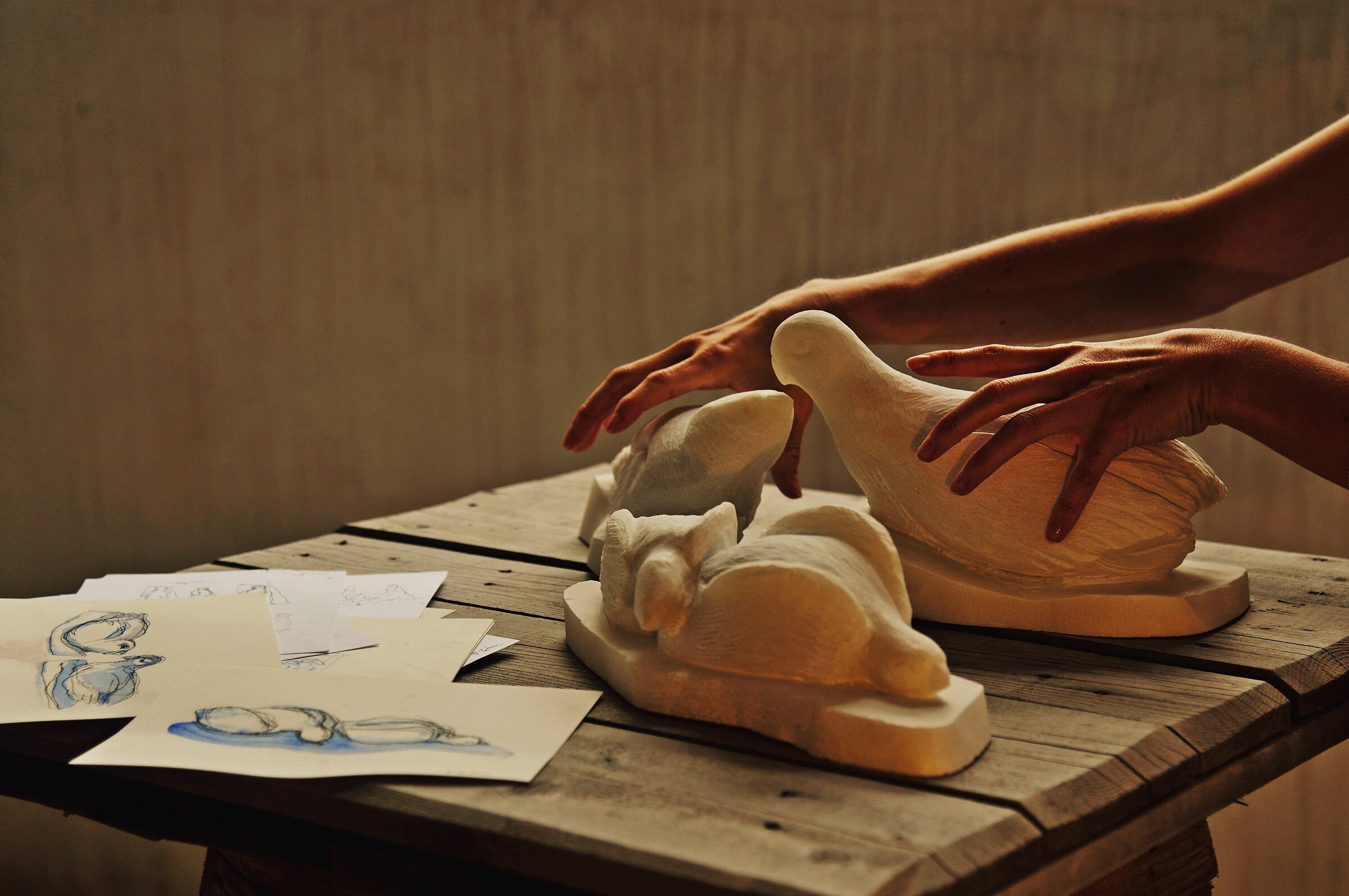 From Drafts to Hands... Sculptures ...