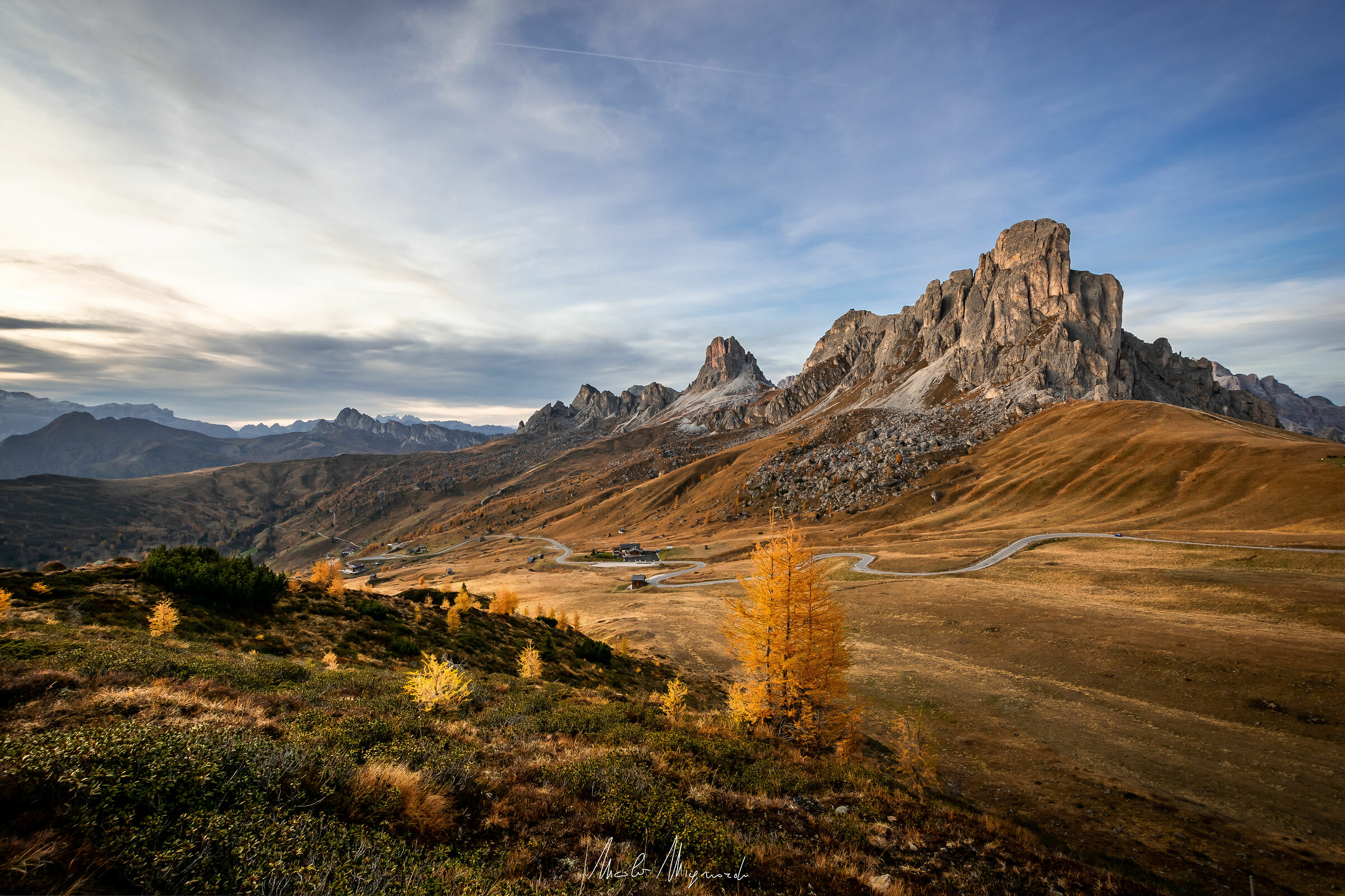 Tramonto d'autunno al Passo Giau