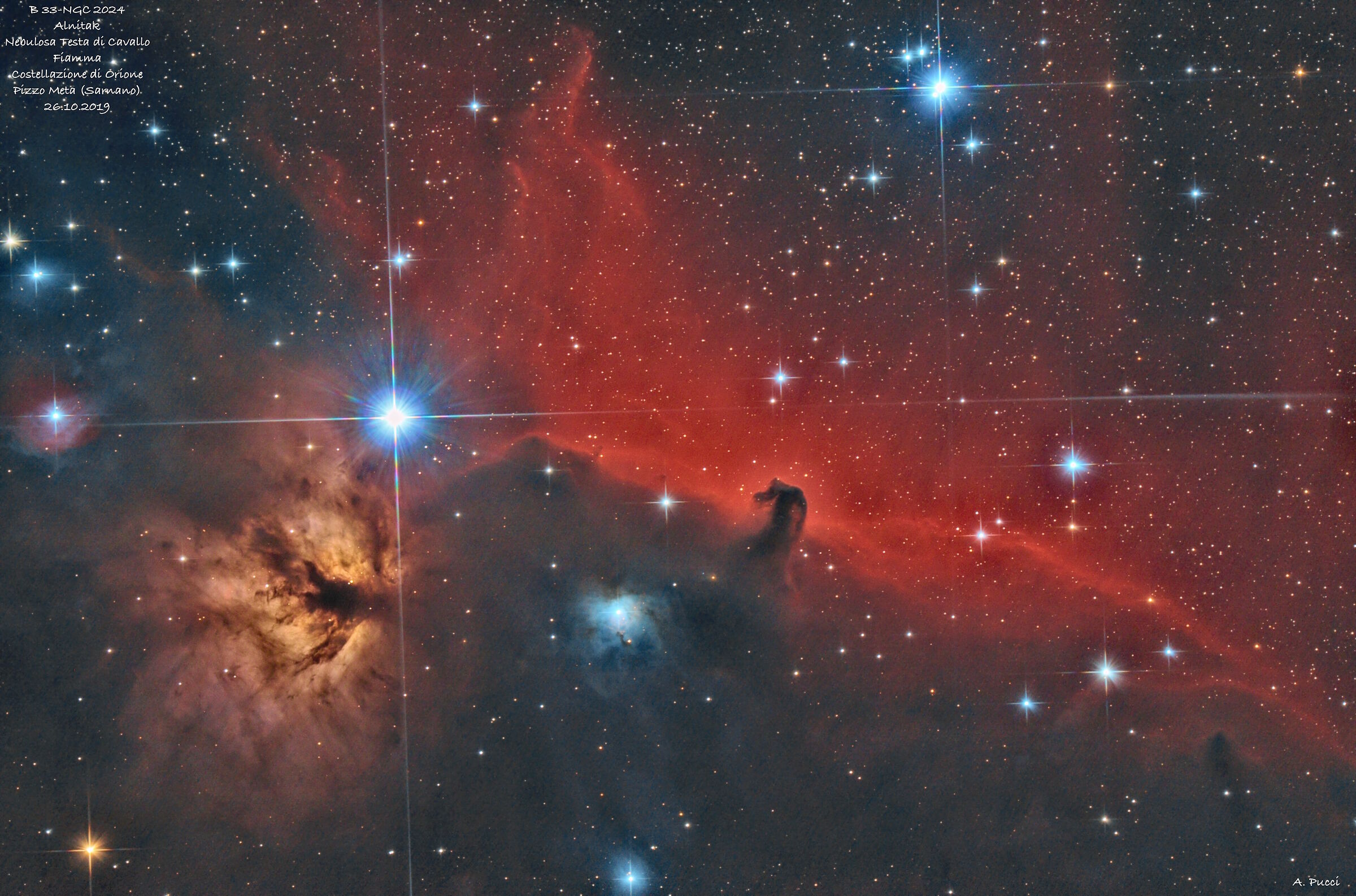 Alnitak, Horsehead Nebula, Flame in Orion.