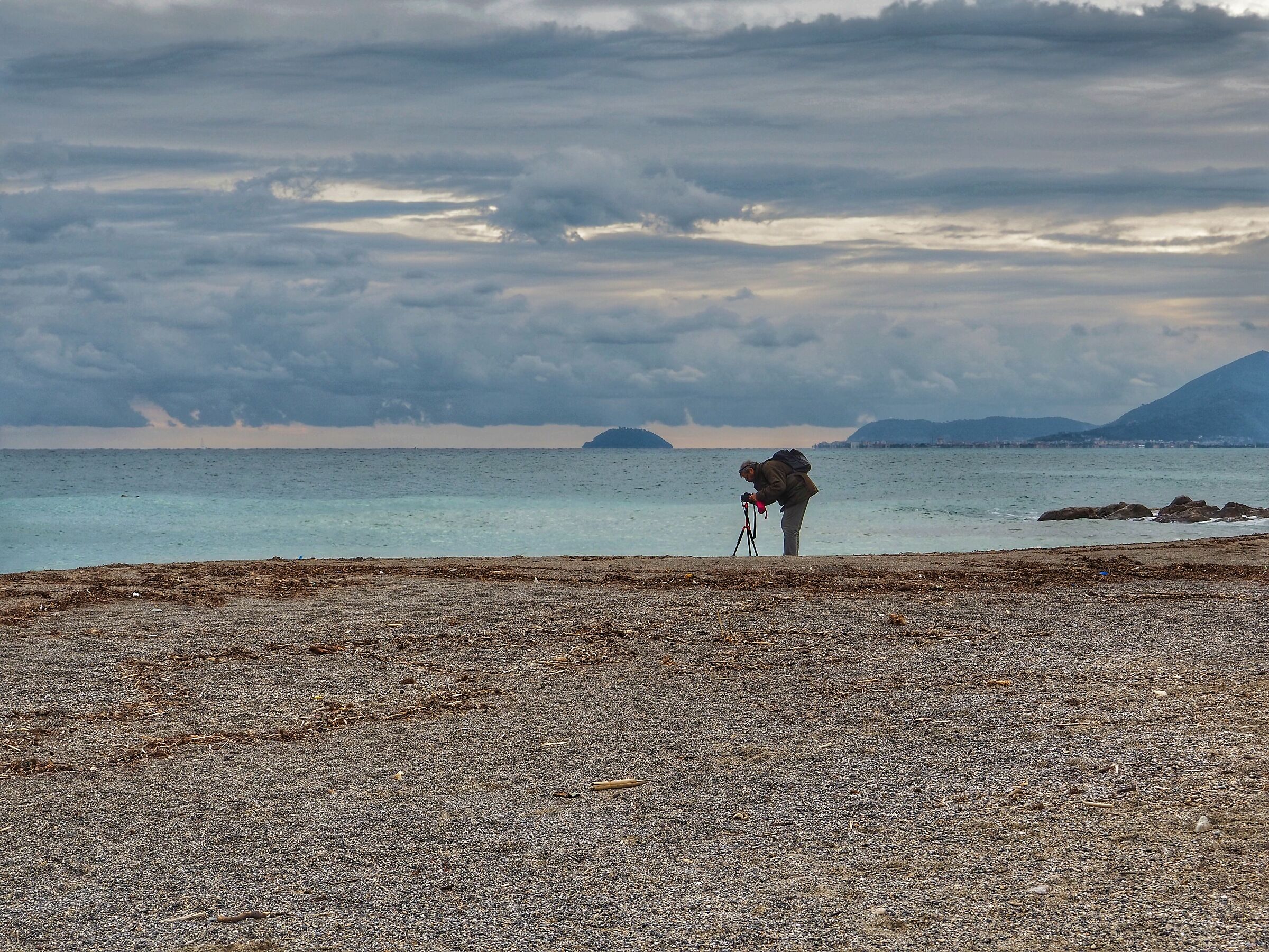 Autumn in the west before the storm with hunter