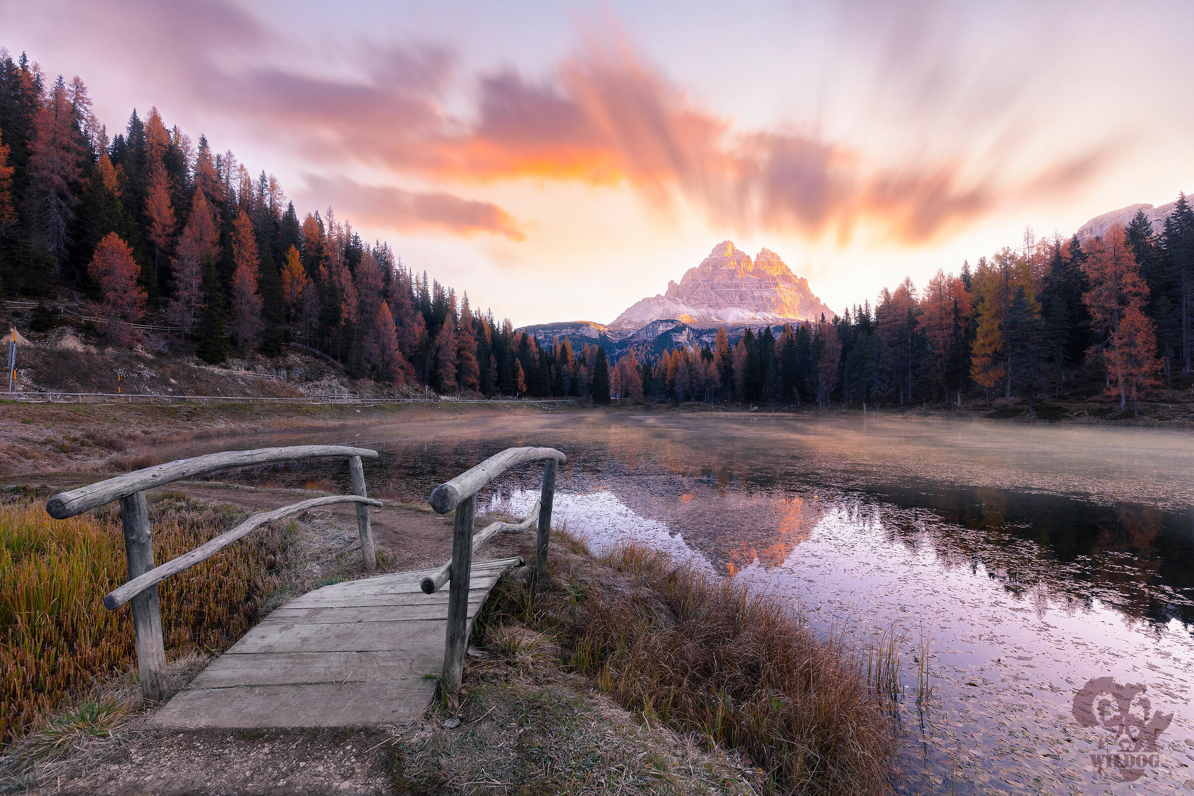 dawn rises on the three peaks