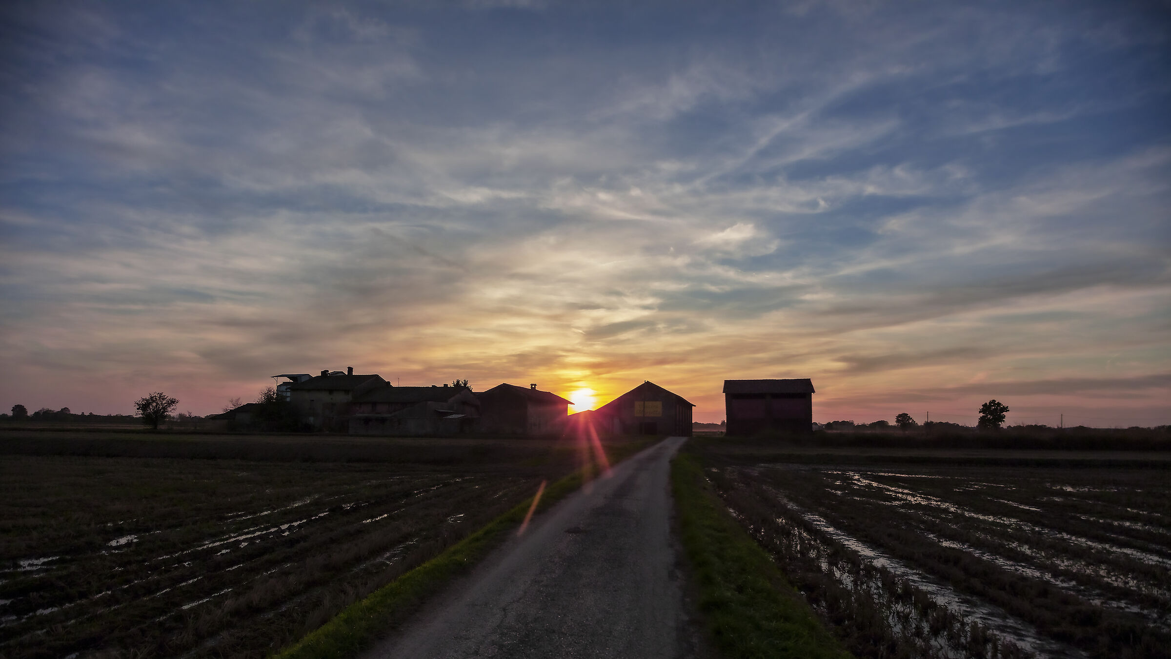The sun is about to set, children are running to play
