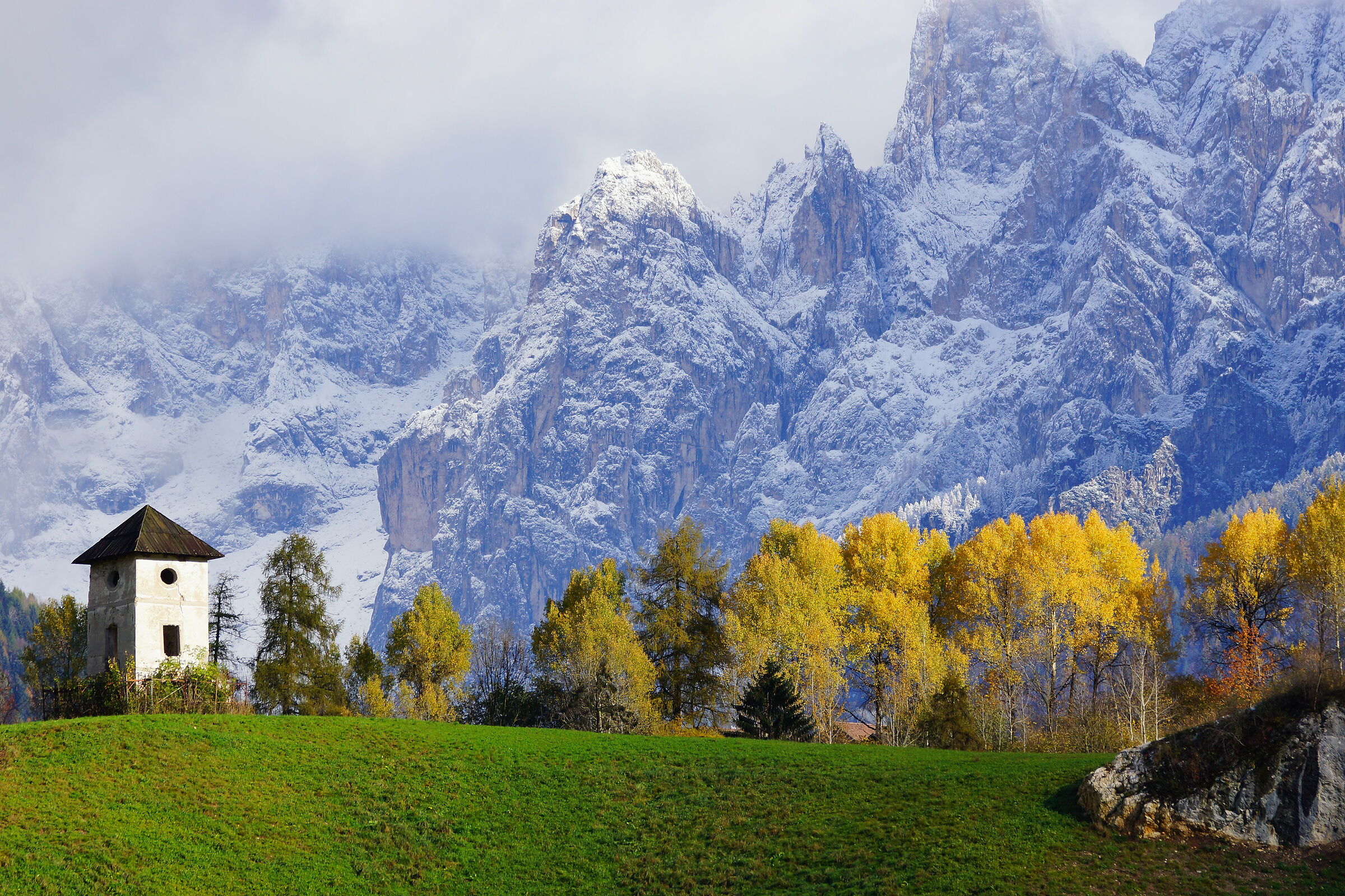 the tower among the colors of autumn