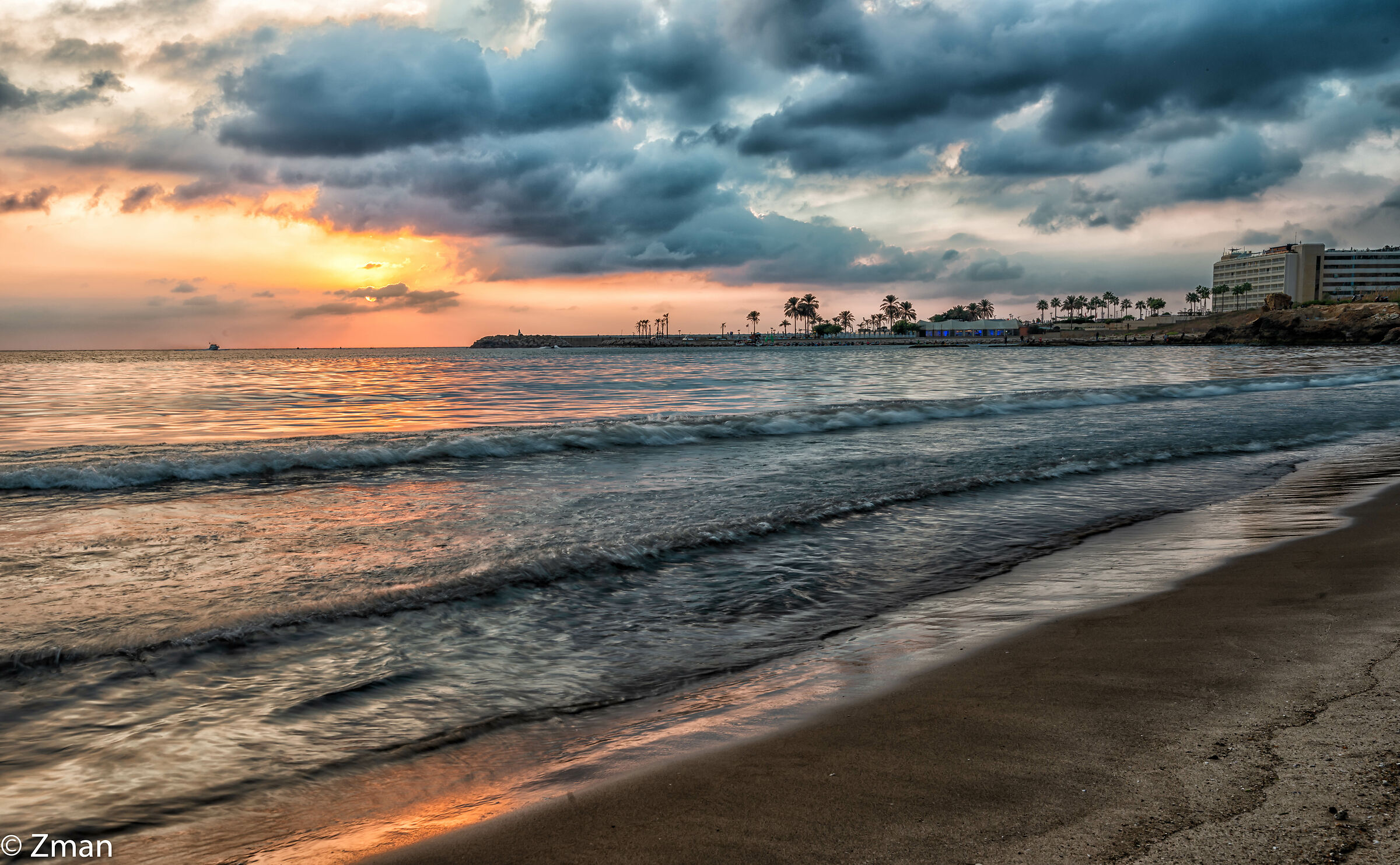 sunset at White Sands Beach