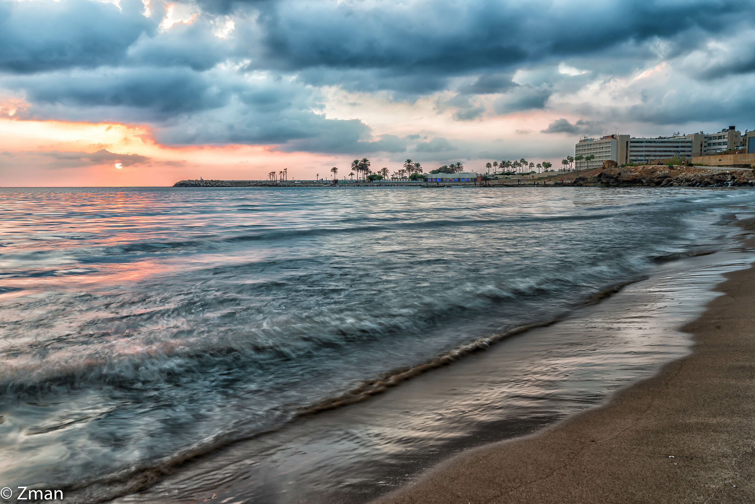 sunset at White Sands Beach