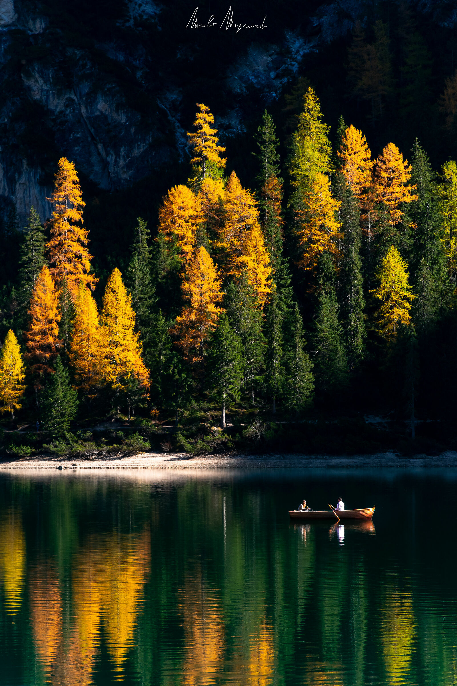 The Boat on the Autumn Lake