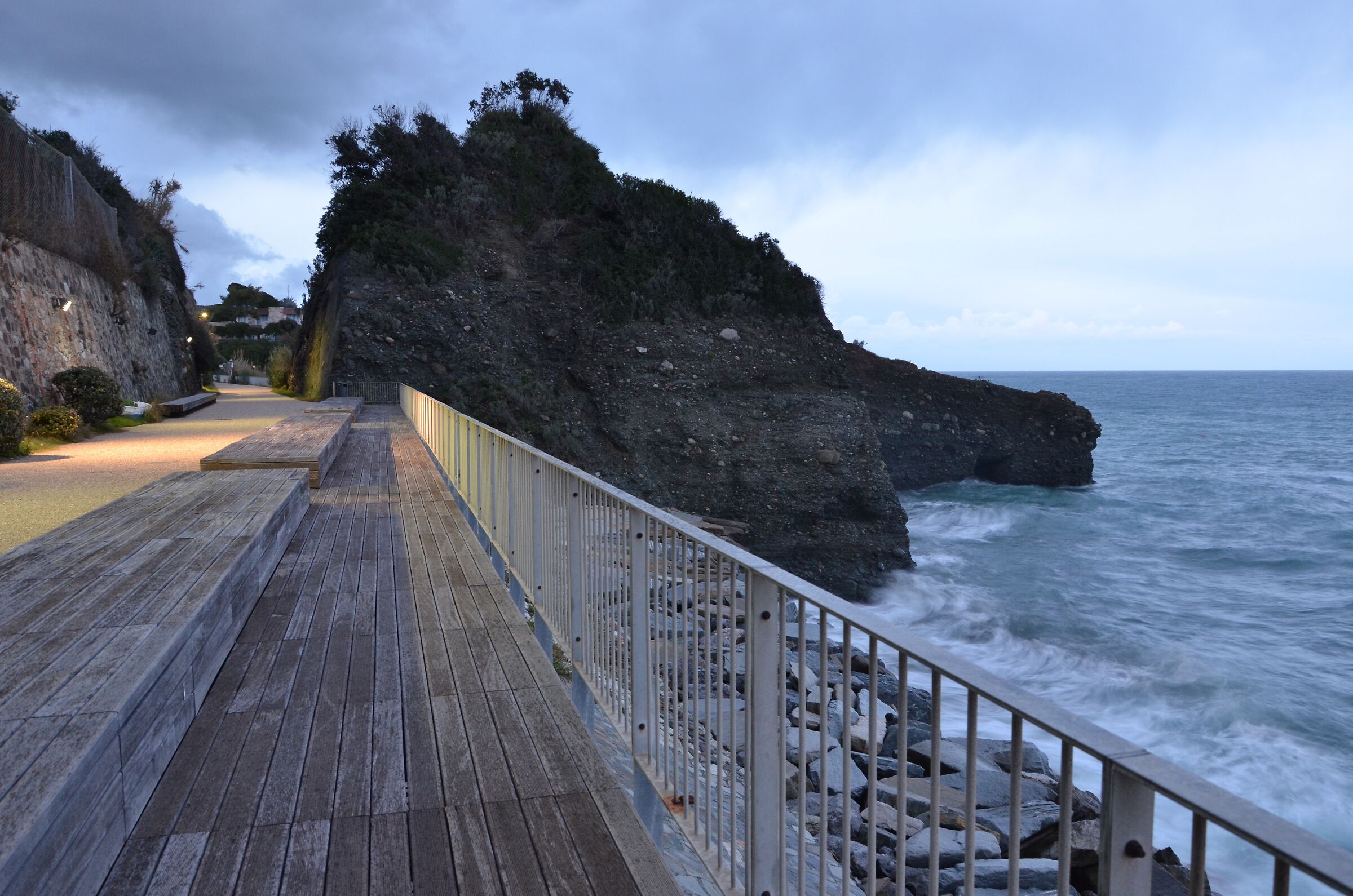 Walking on the evening's far