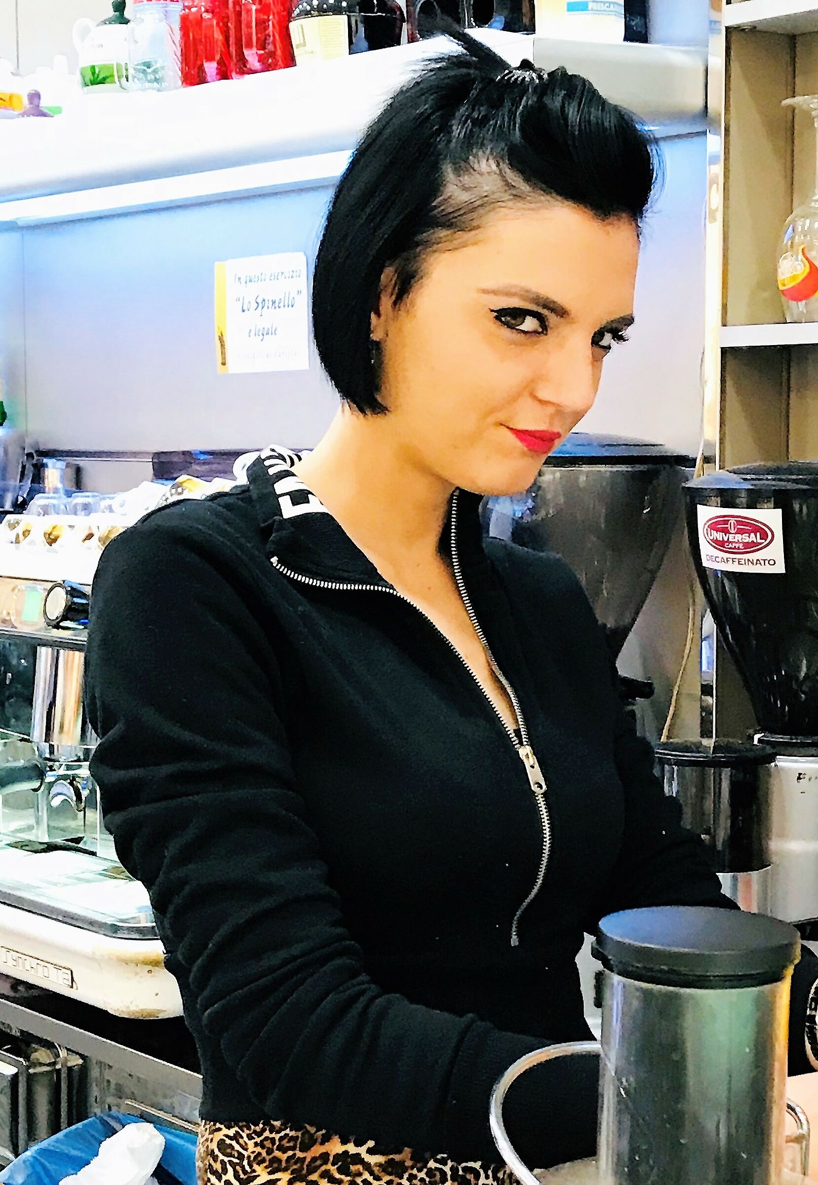 Angry about pretending! She's our bartender!