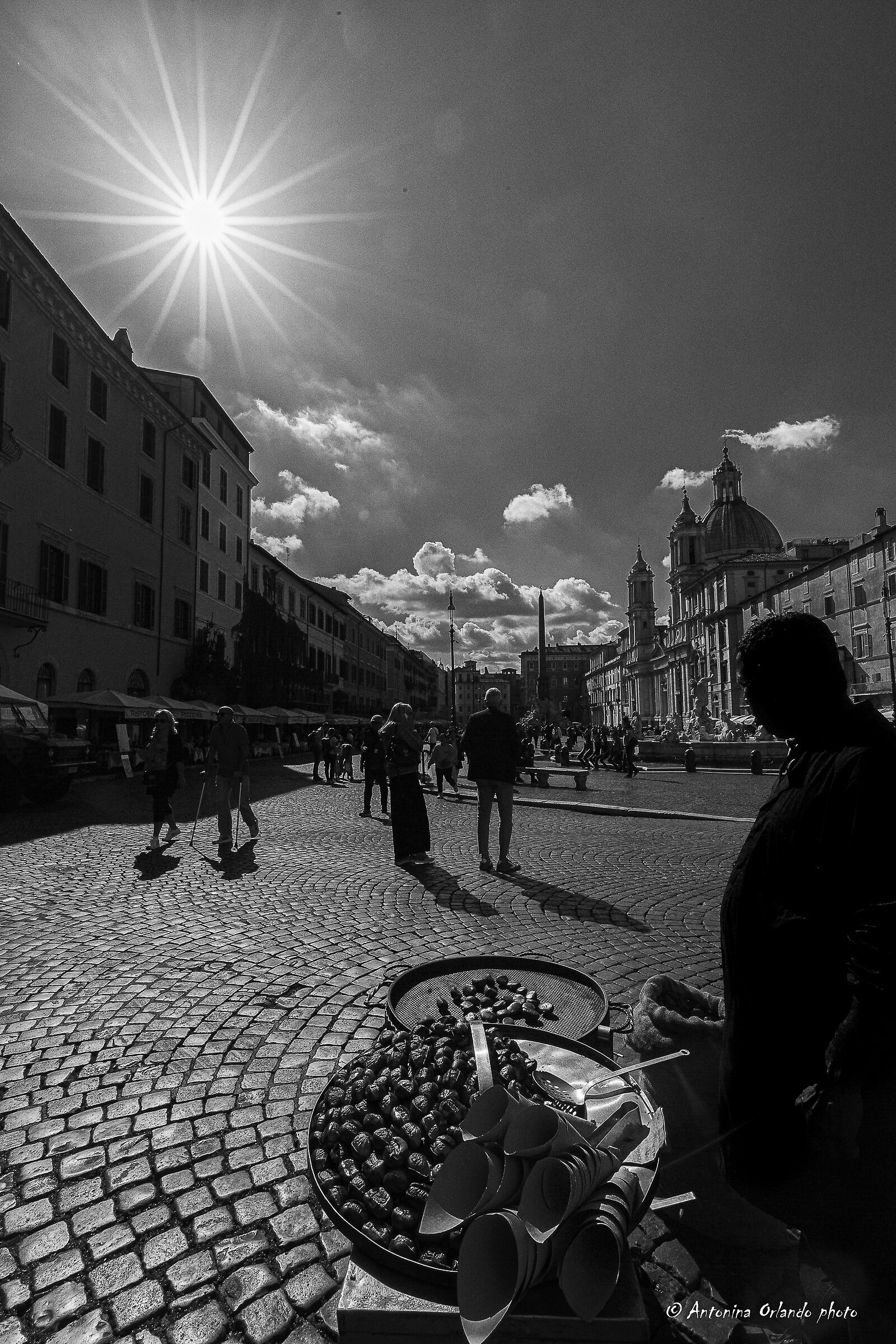 Long shadows .....square Navona . Rome