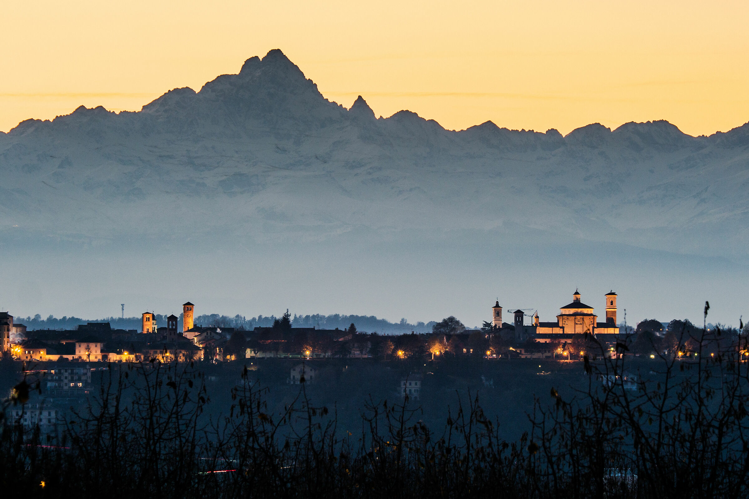 Cherasco and the Monviso