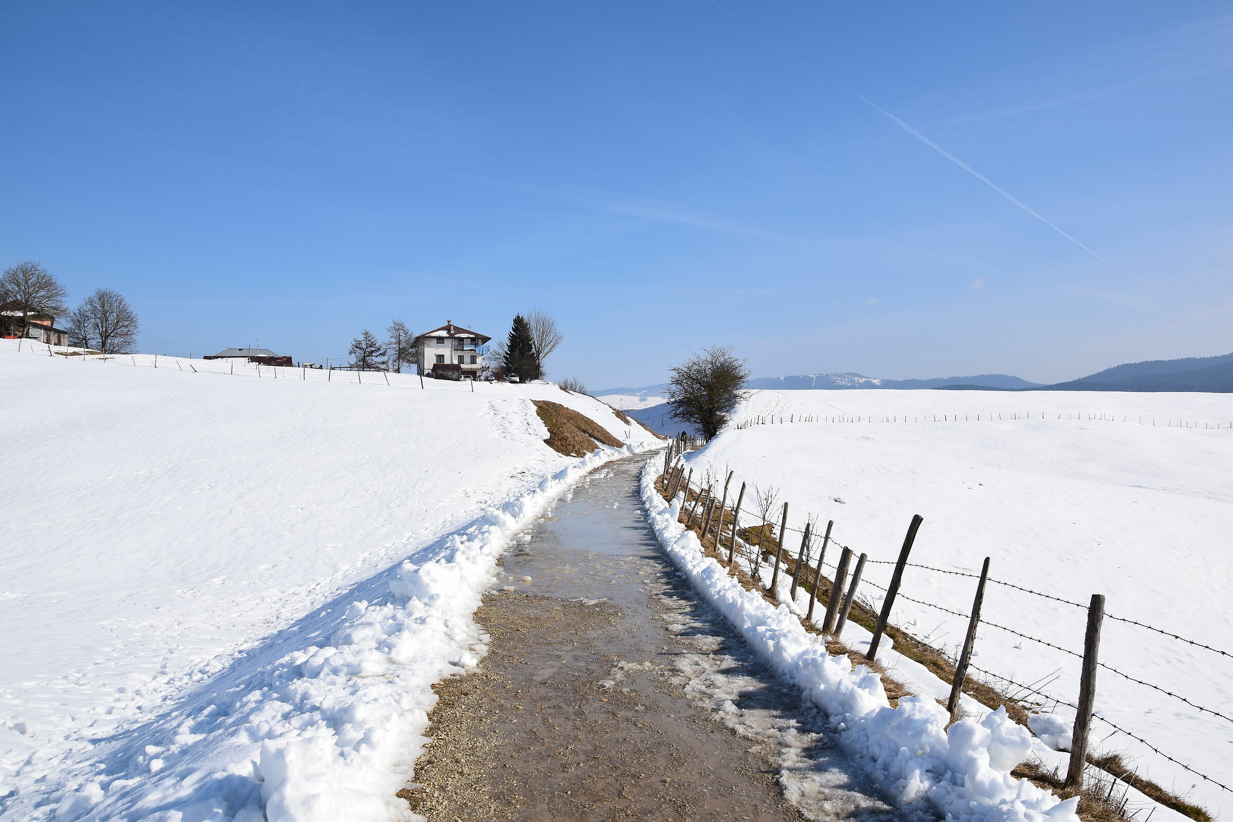 La stradina tra la neve