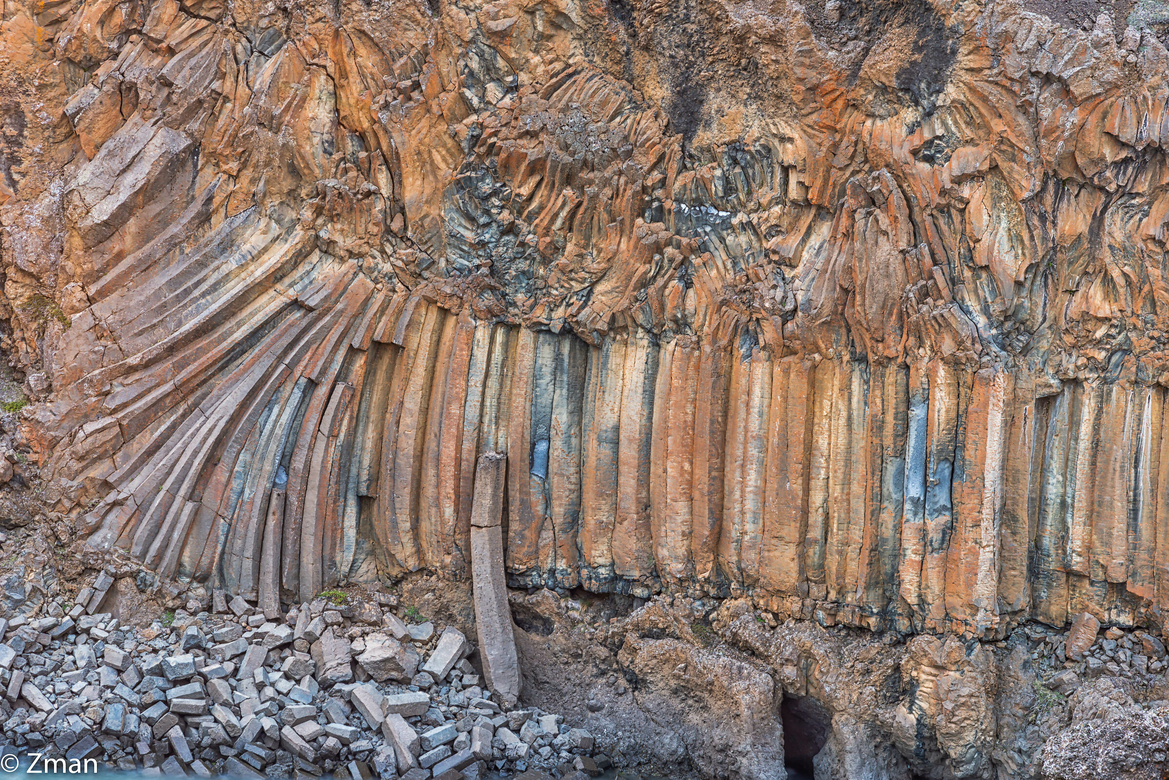 Basalt at Aldeyjarfoss Waterfall