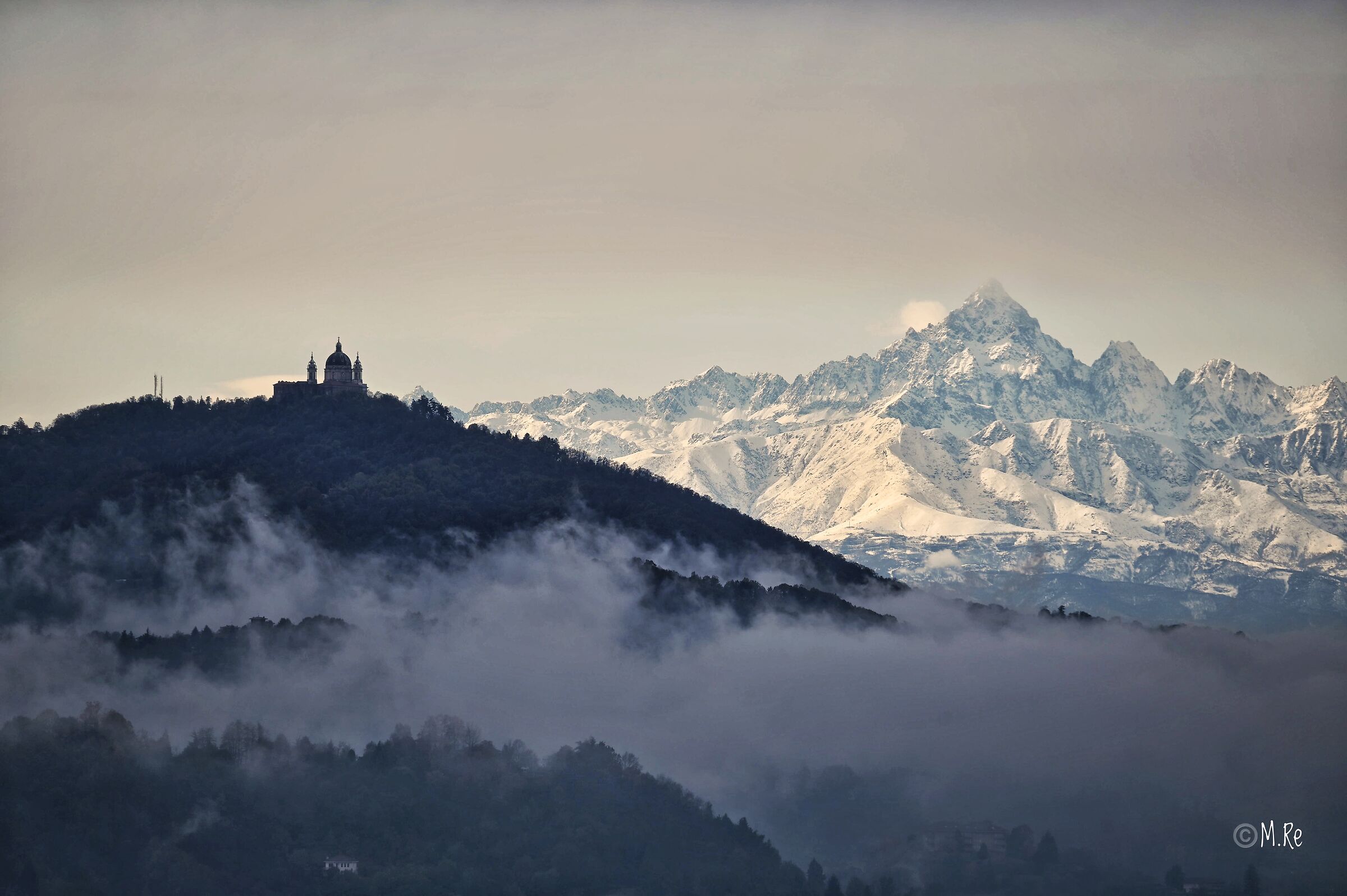 Superga with the Monviso