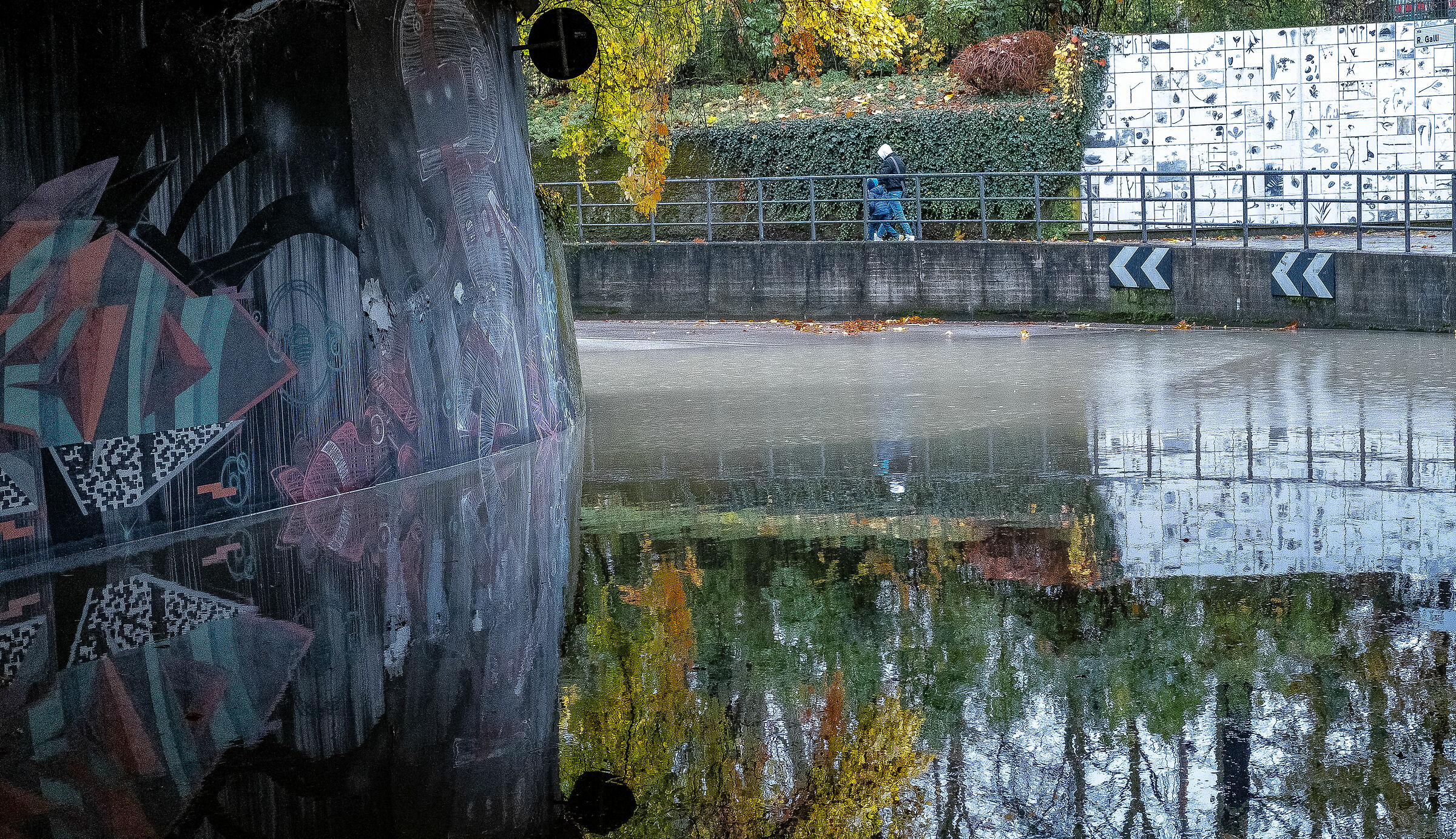 riflessi sotto la pioggia