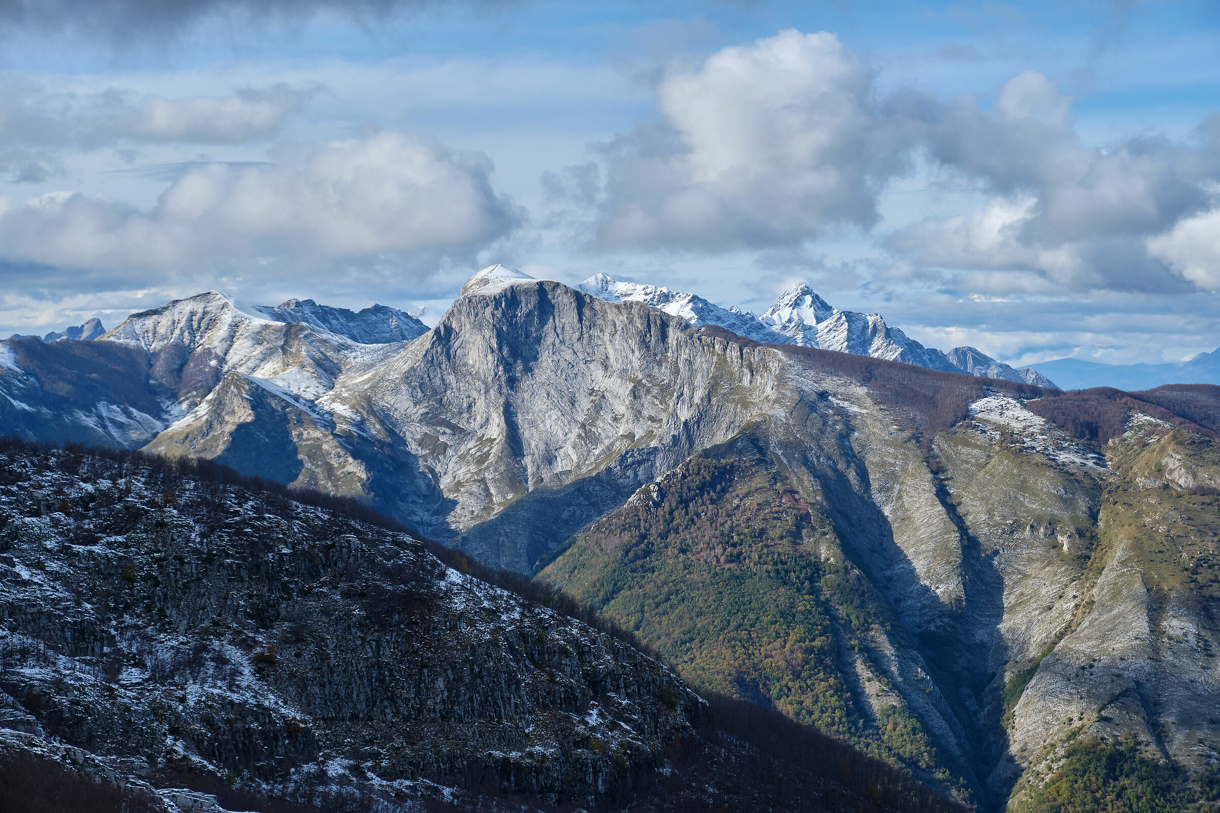 First snow on the Apuanes
