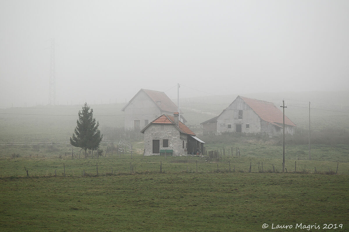 3 cottages in the fog