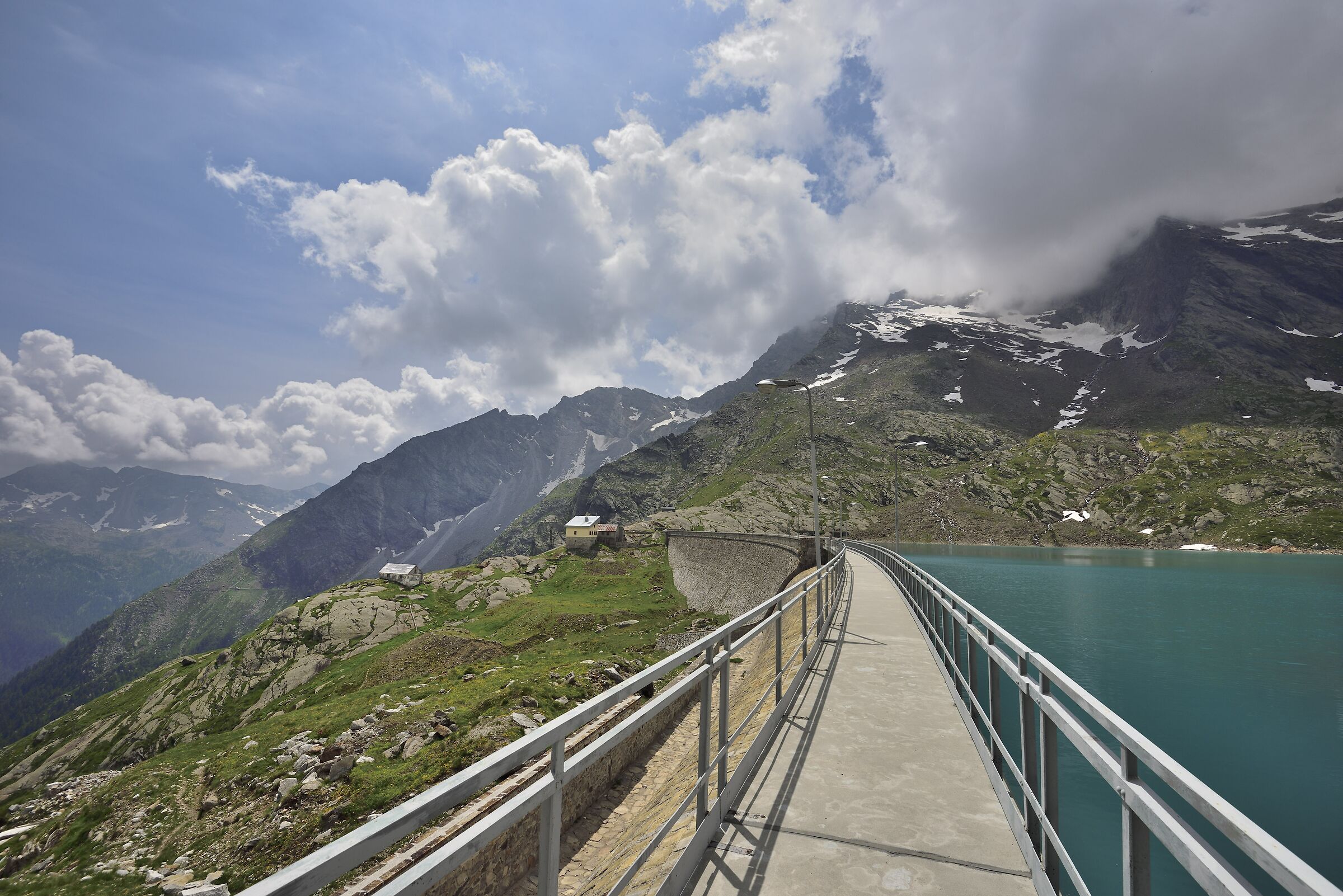 the dam with the constructions of the enel