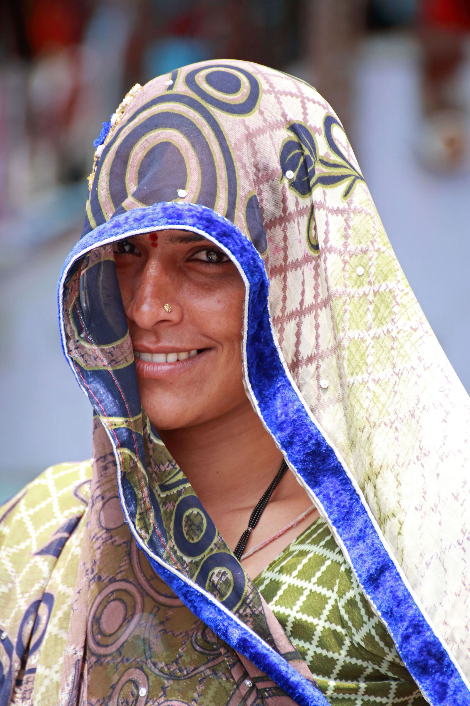 woman in blue - india
