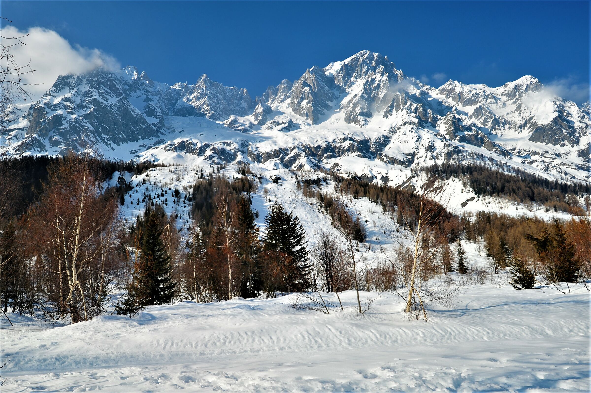 Mist towards the Grandes Jorasses...