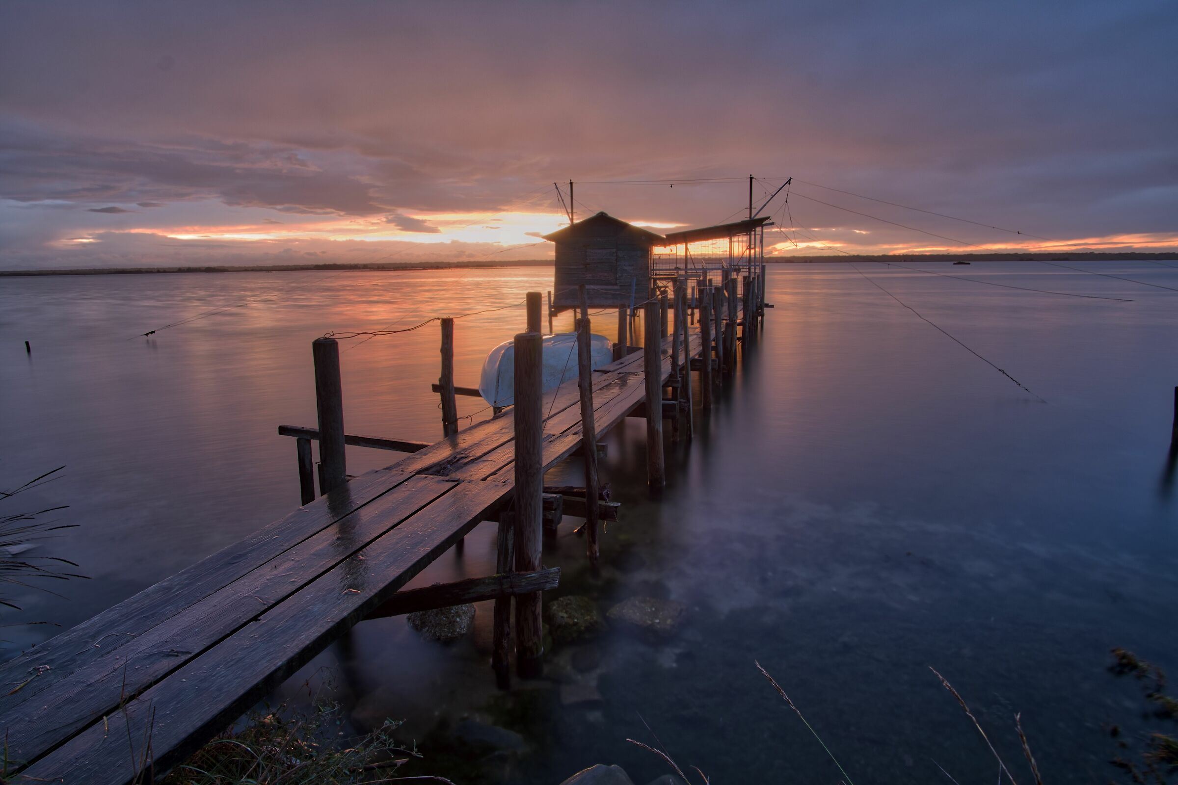 trebuchet in the sunset