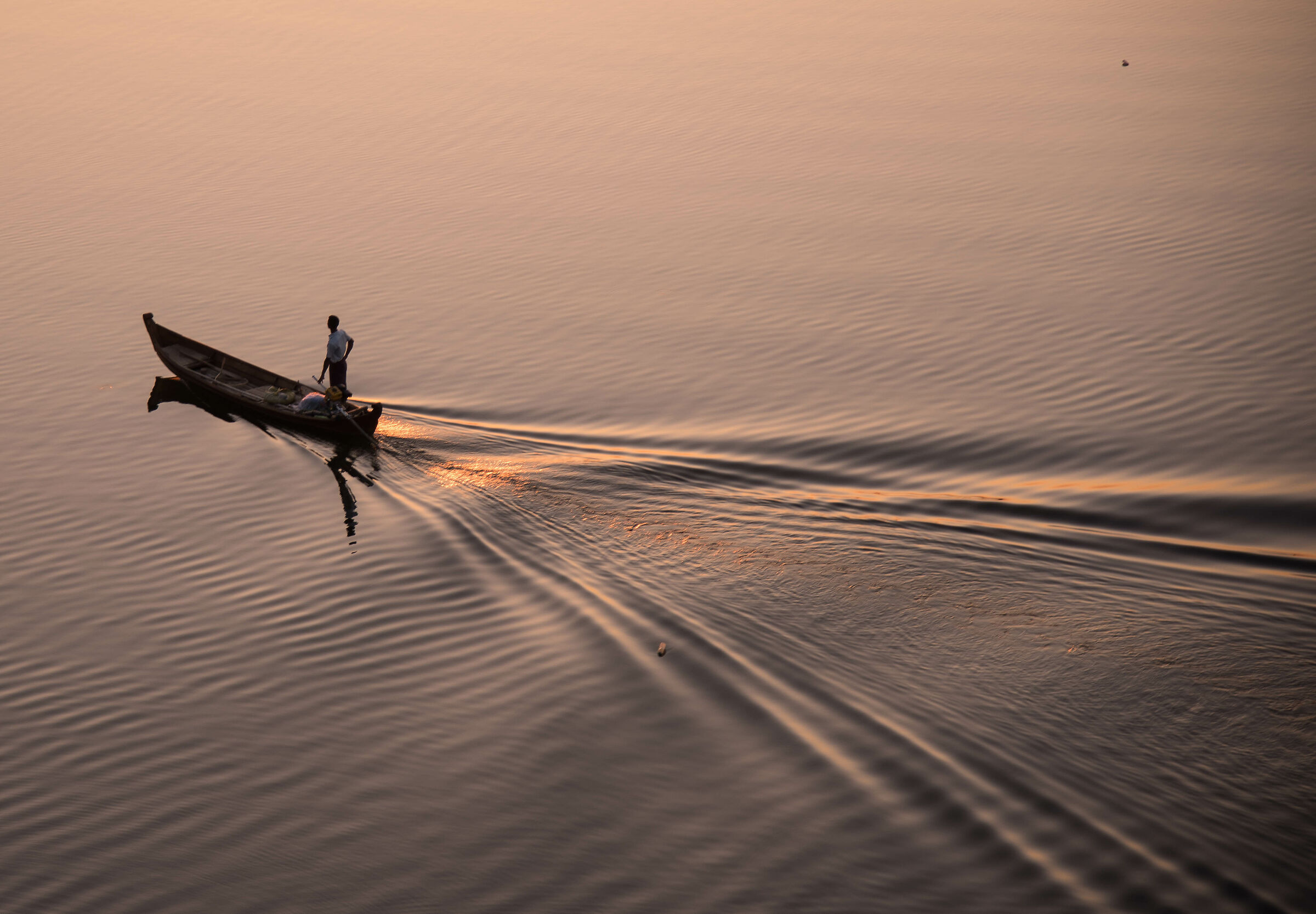 Fisherman at sunset