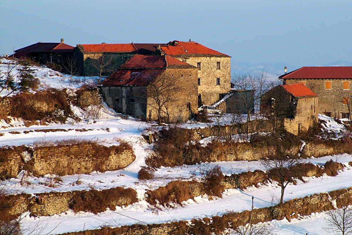 Houses, terraces and snow