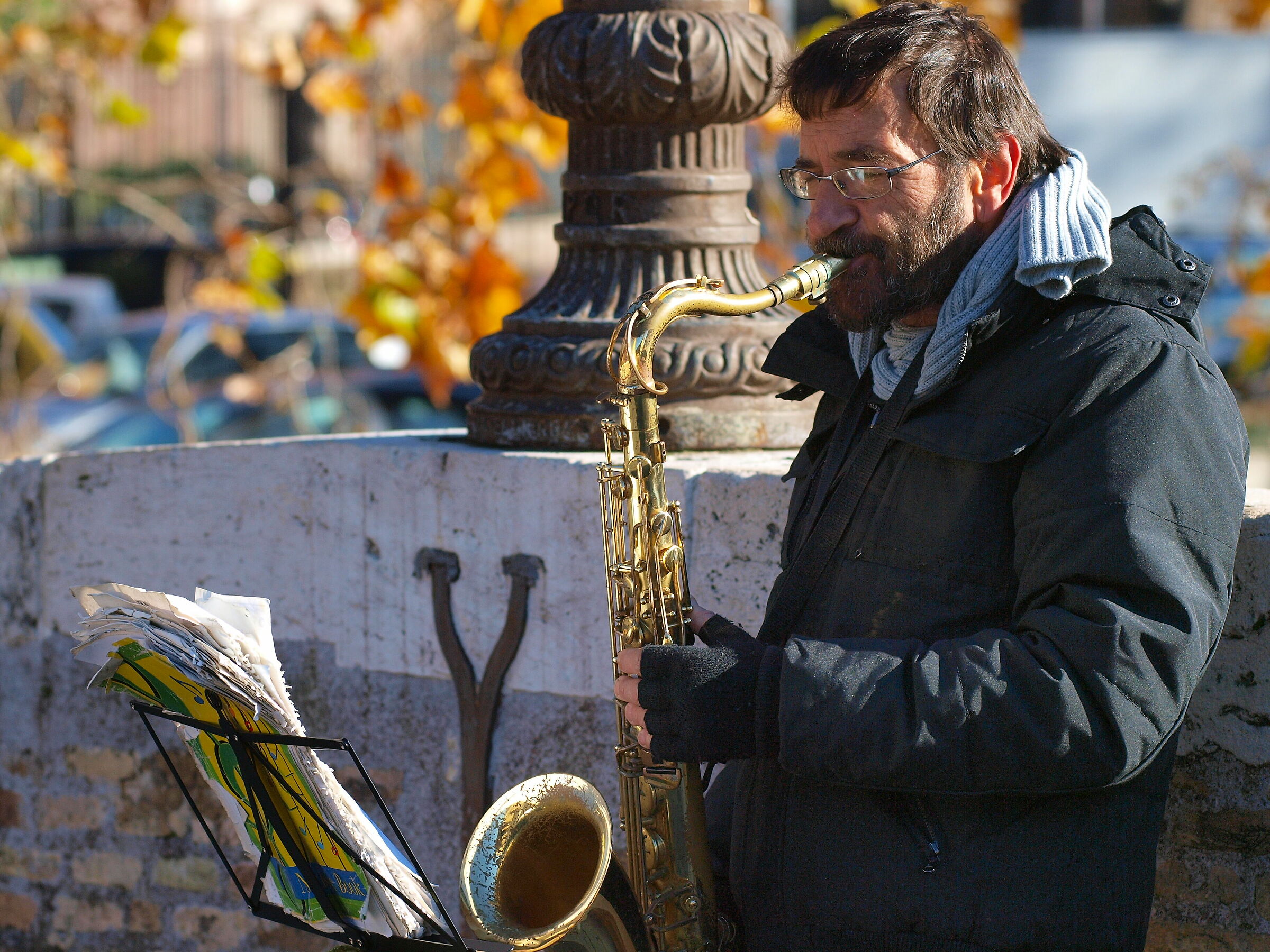 the sax player