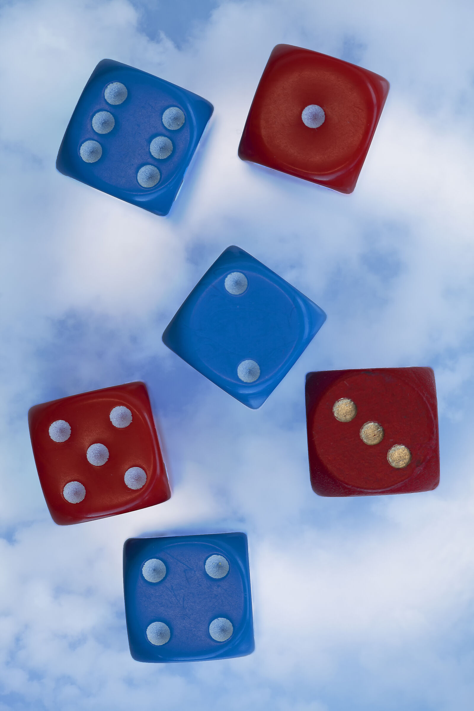 Dice in the clouds