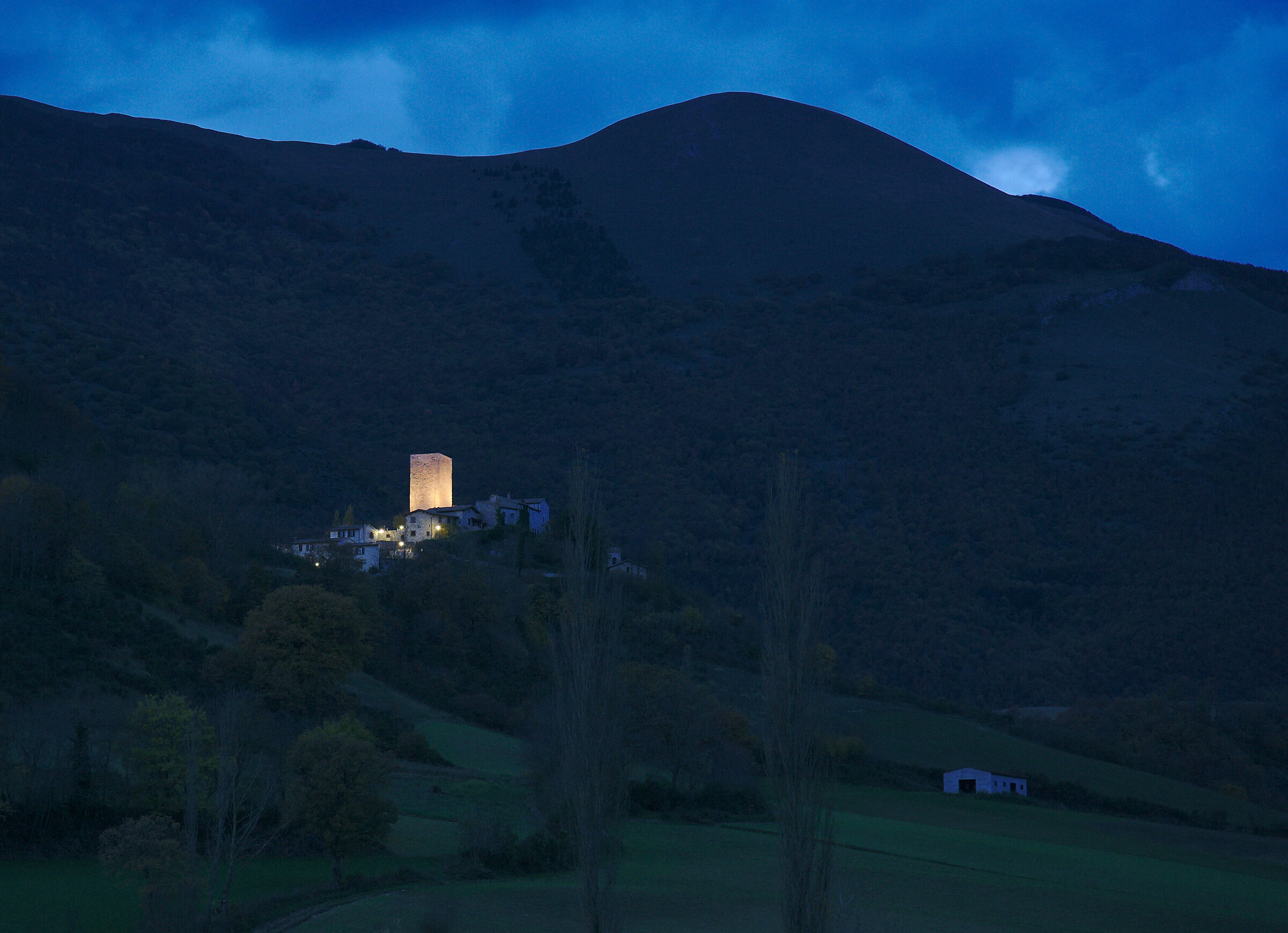 a lighthouse in the mountains