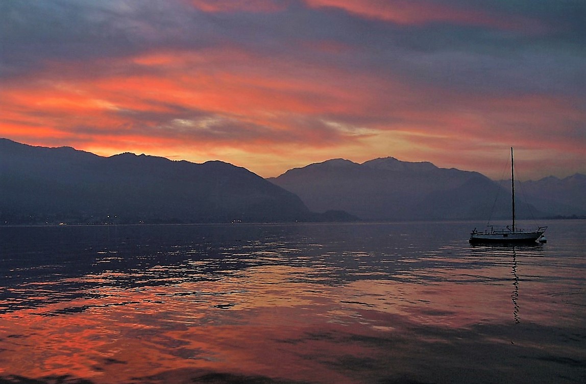 sunset over the lake