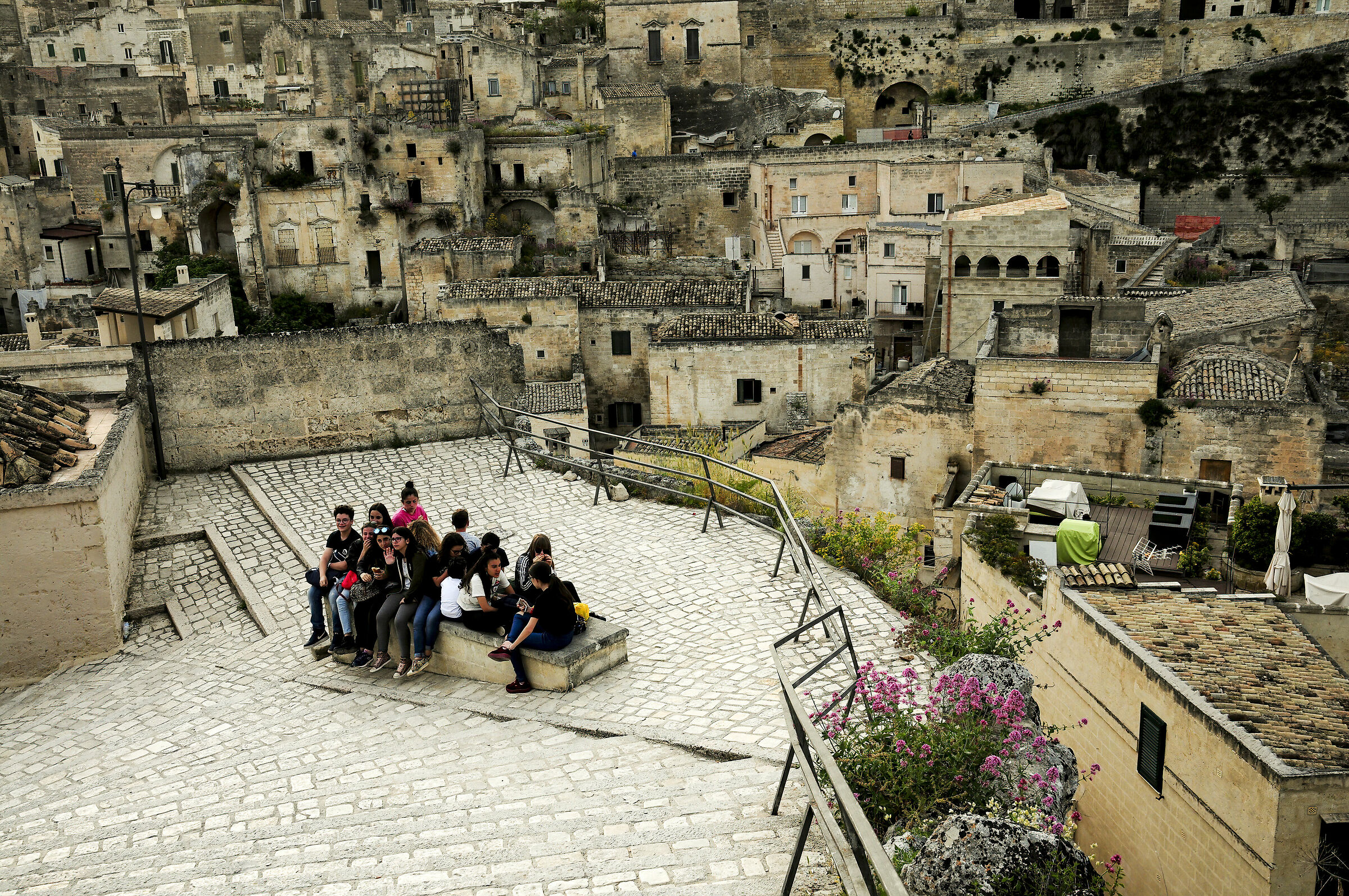 Matera - the Sassi, group of students