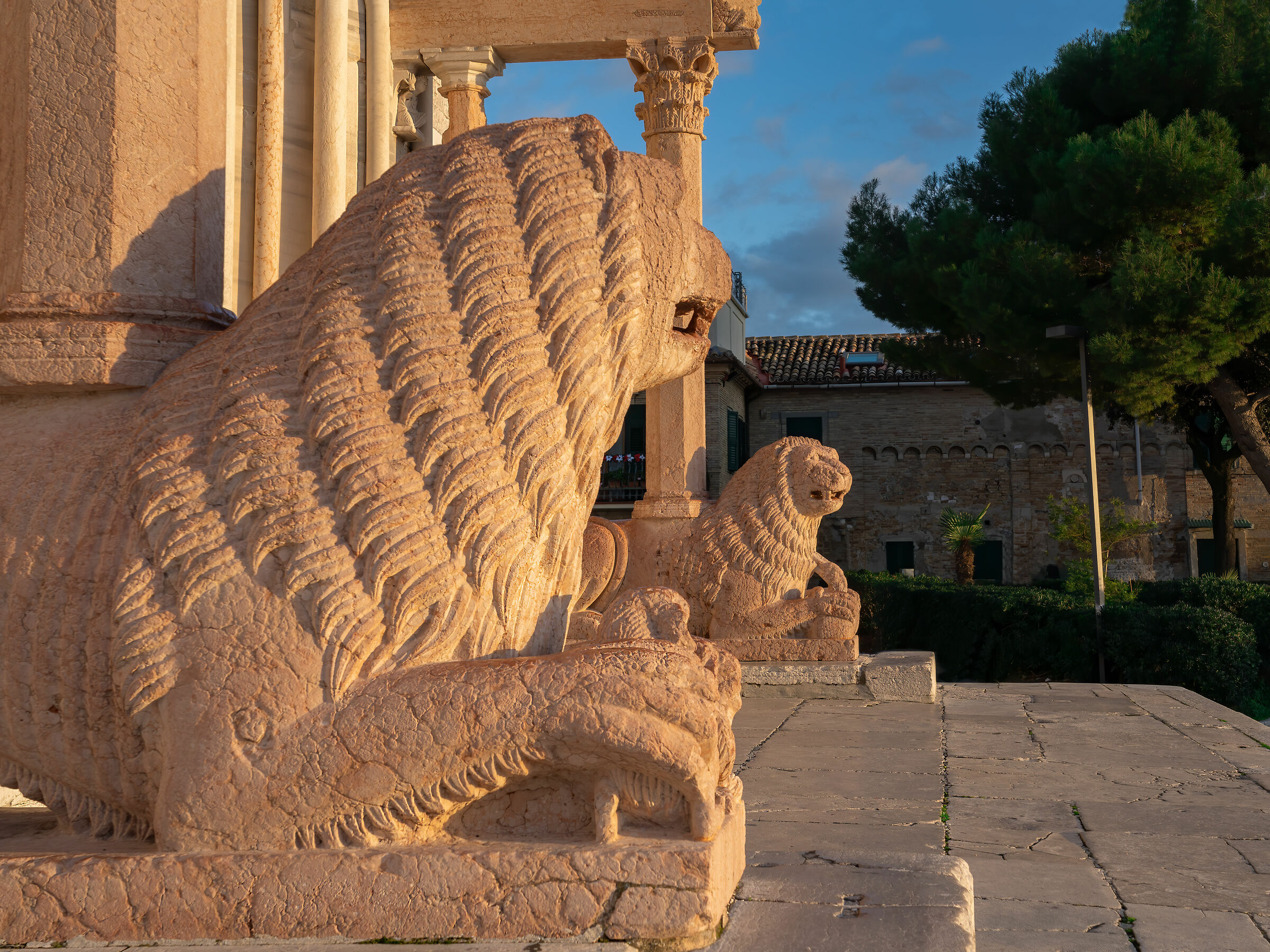 Ancona Cathedral - The Lions watch the sunset over the sea