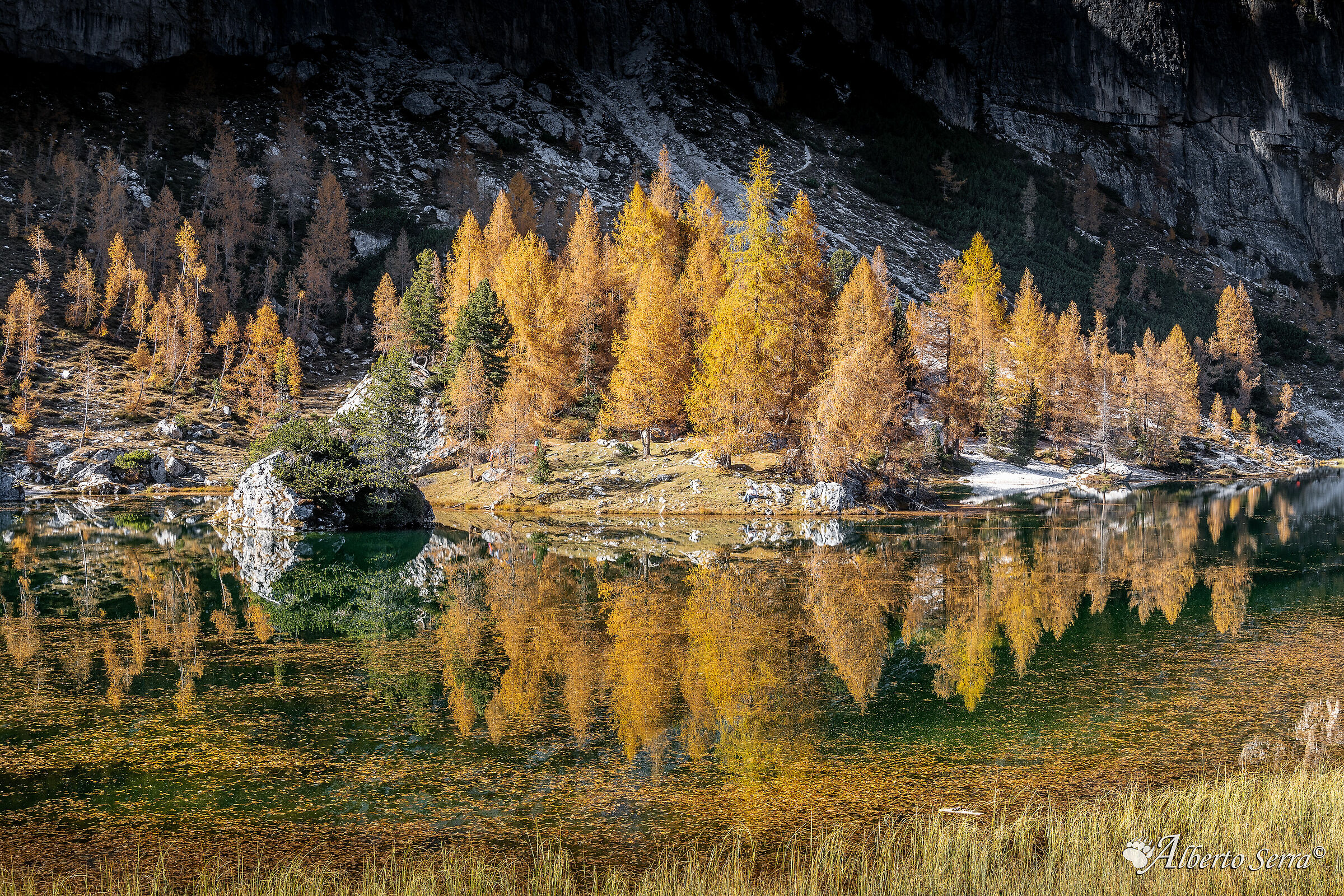 Croda da Lago, reflections