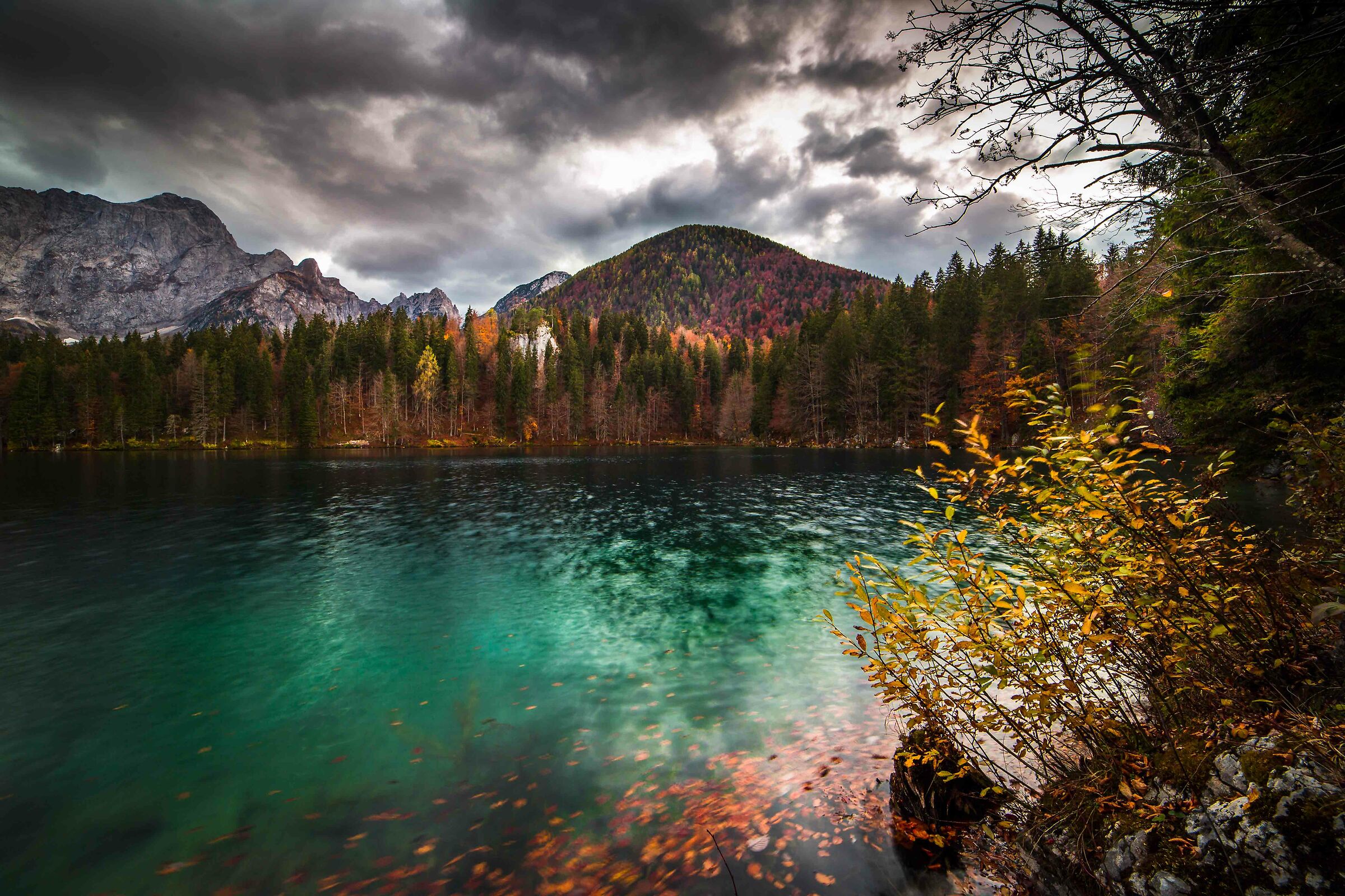 Sunset over Lake Fusine