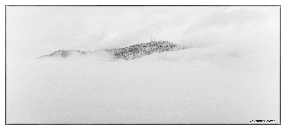 Monte Penice engulfed in clouds