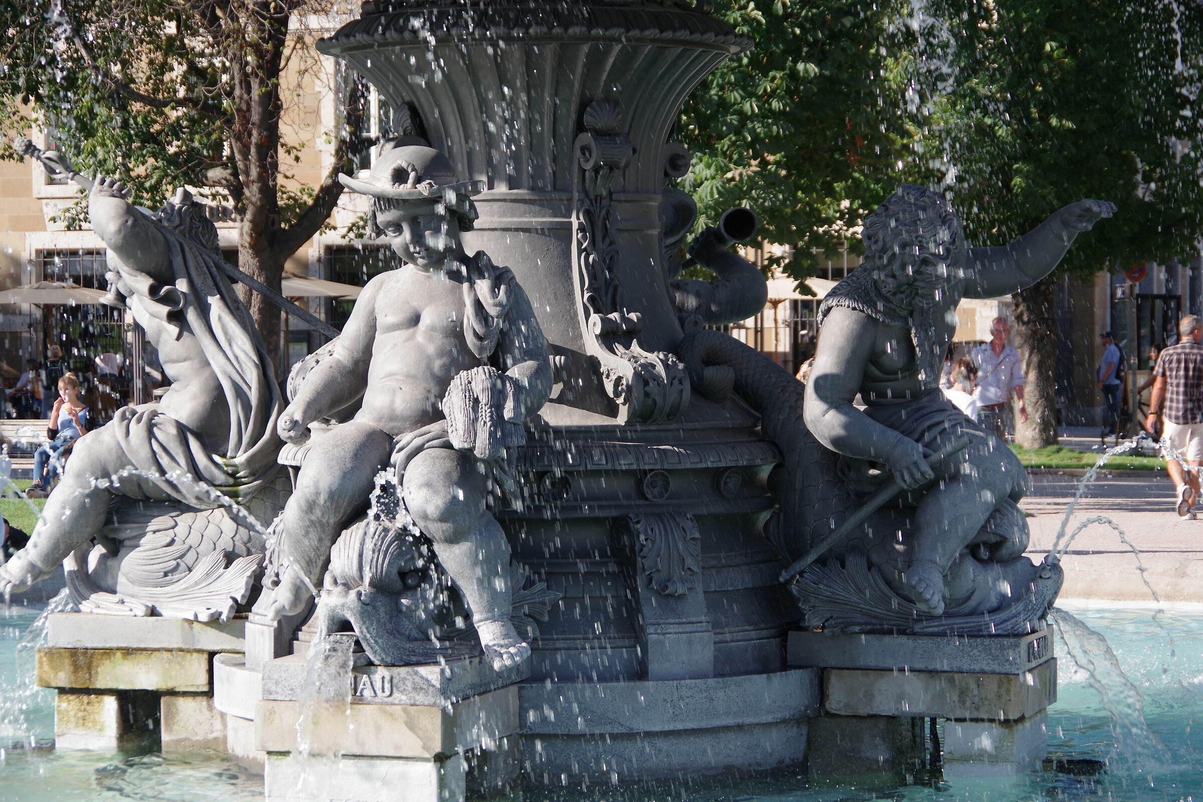 Stuttgart. Central Square (particular of a fountain)