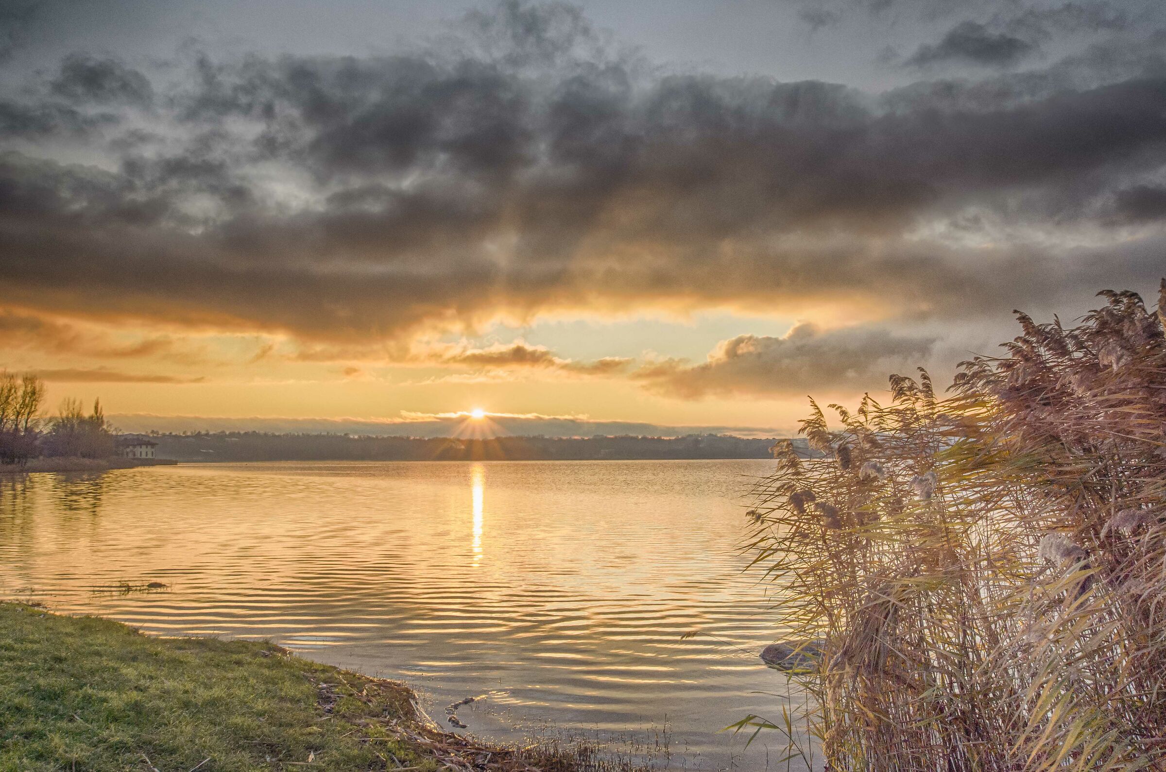 Sunset over the lake