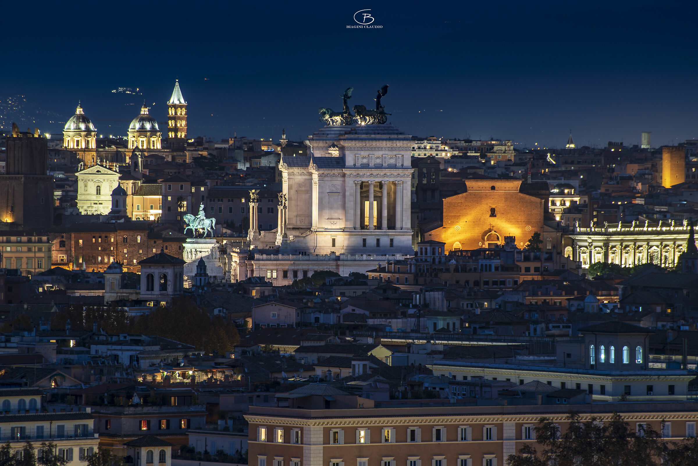 Rome night skyline