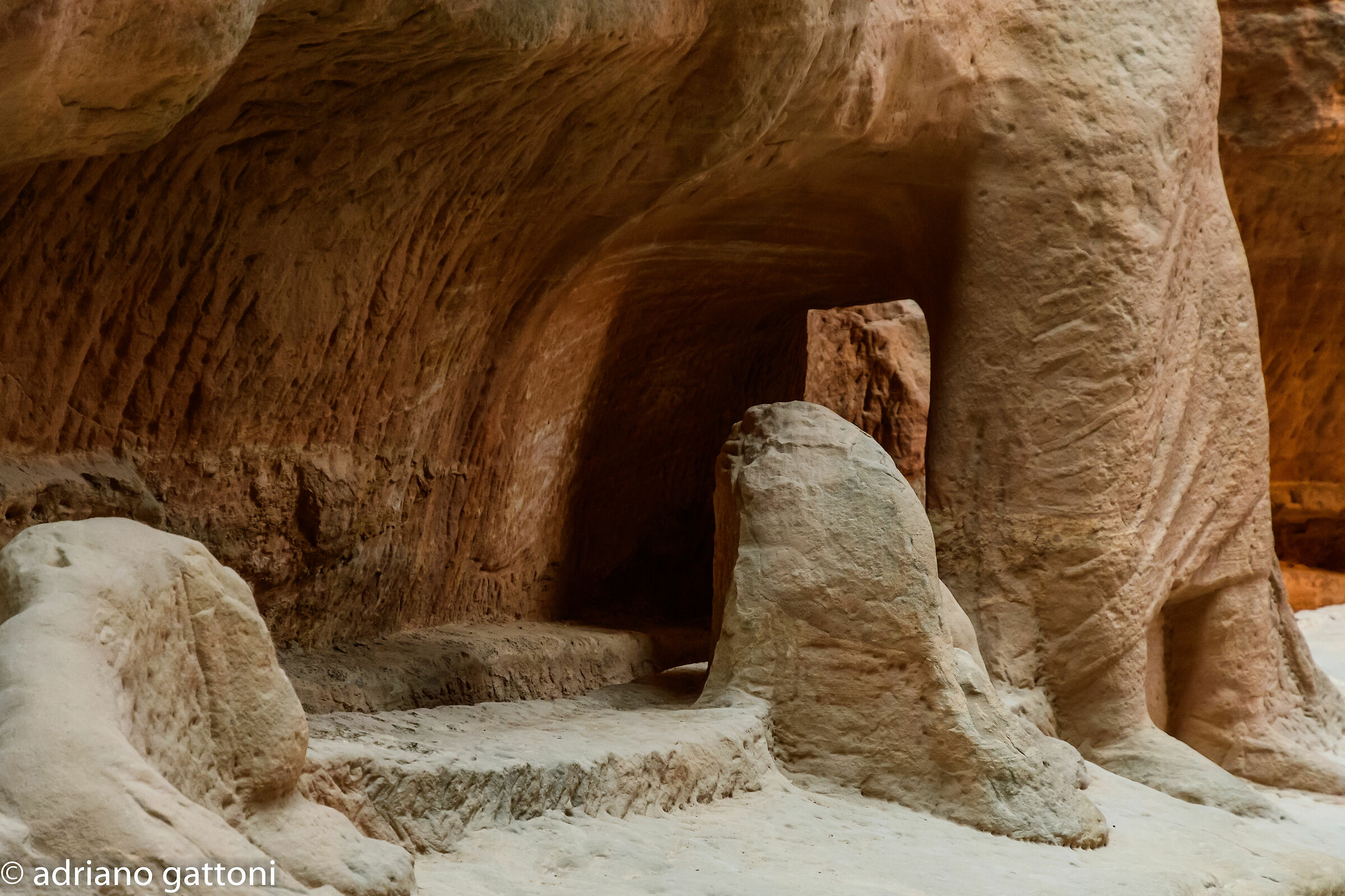 Petra water channeling along the Siq