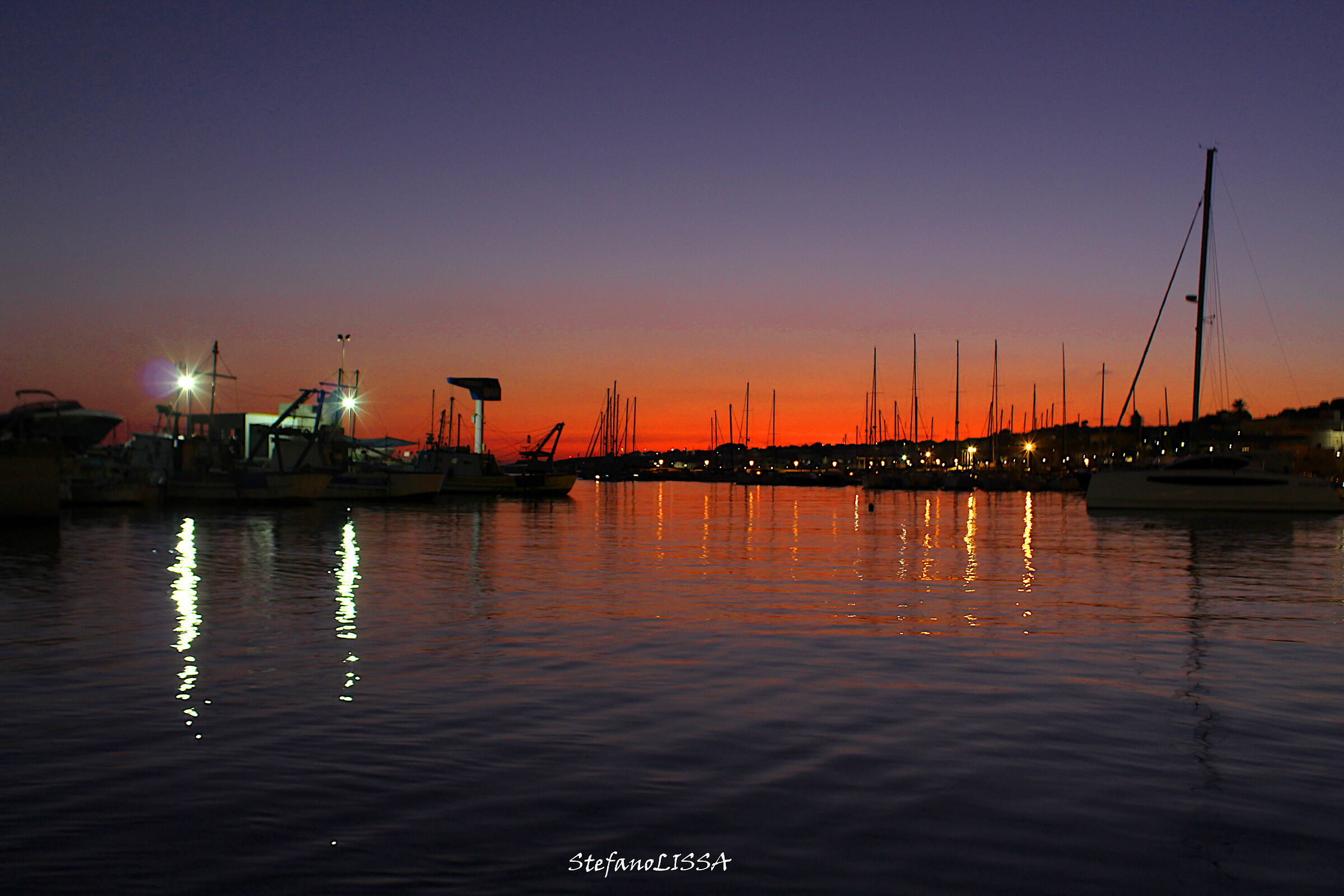 Twilight at the port.