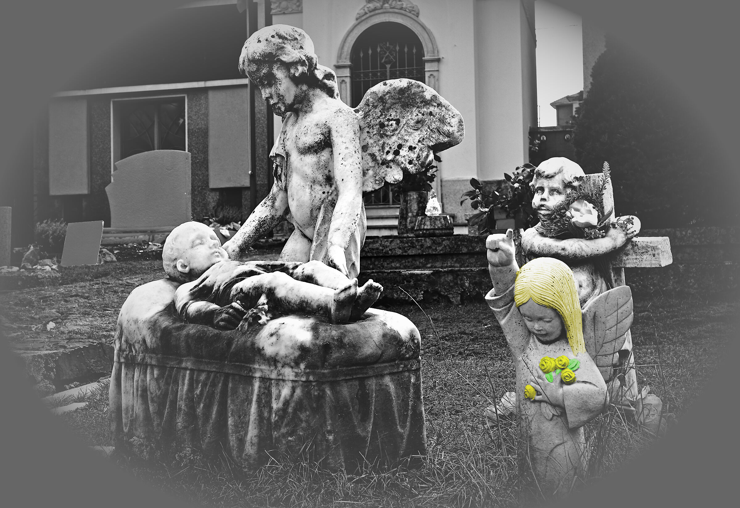 In a cemetery in the high Bergamo valleys