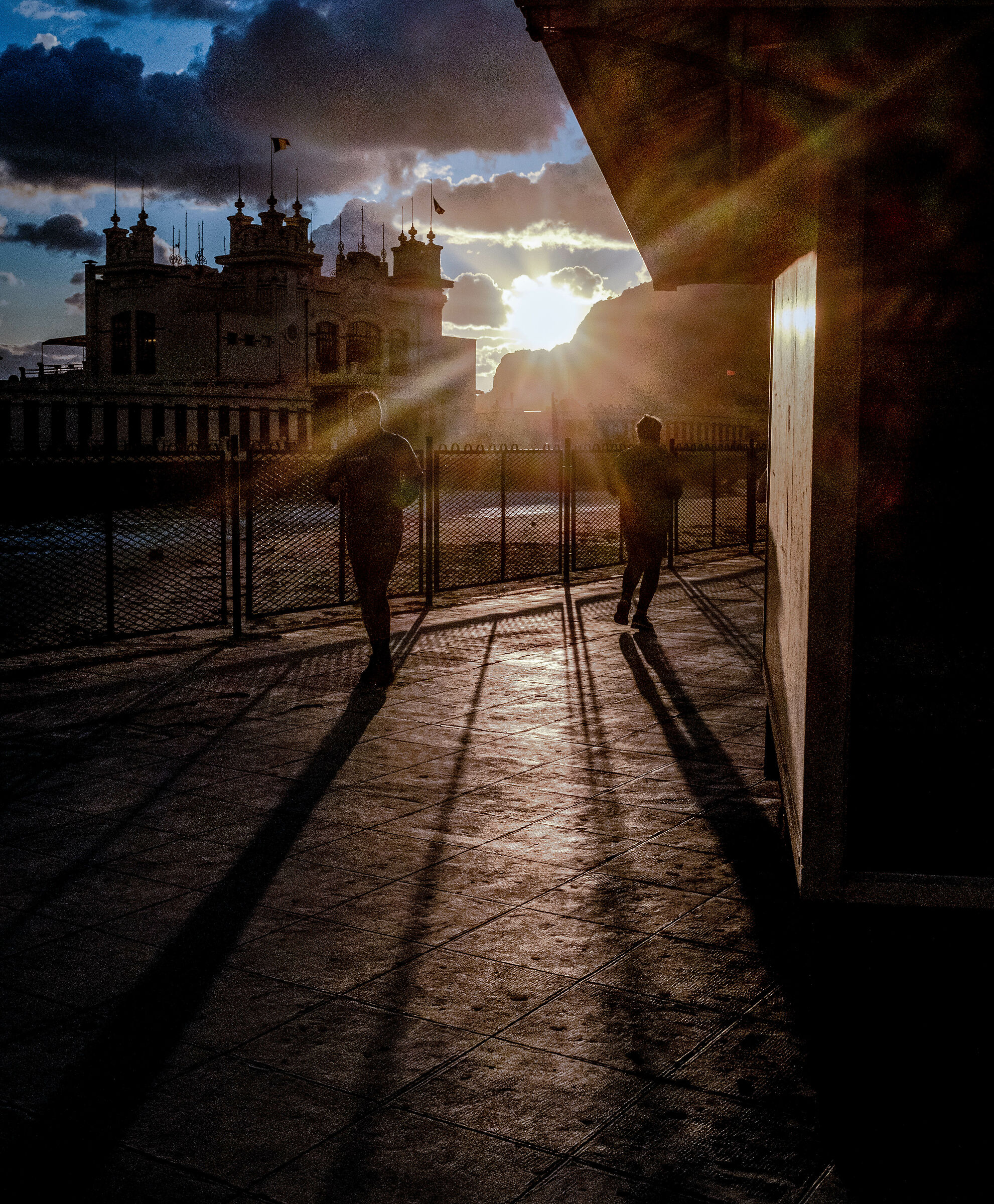 running at the sunrise