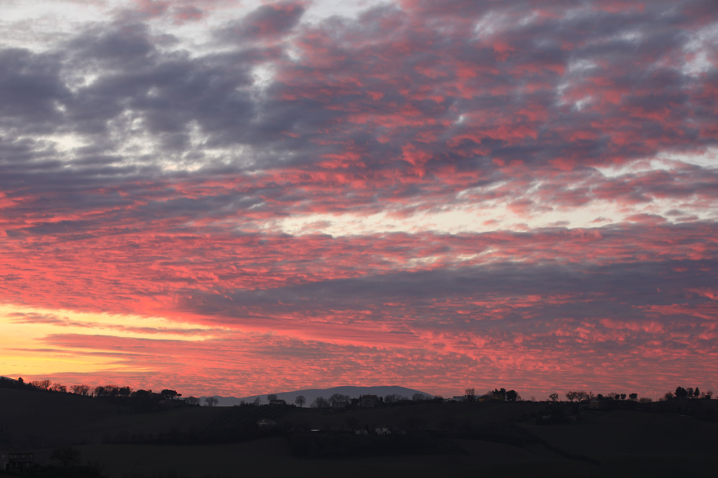 Sunset over the Marche hills