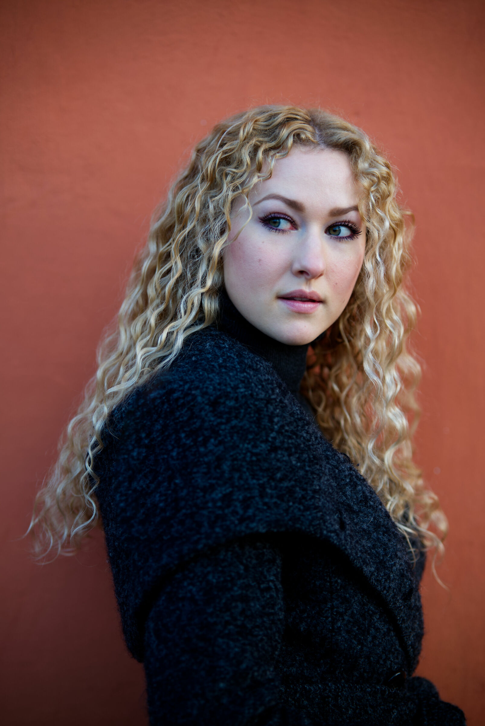 Portrait on Orange Background