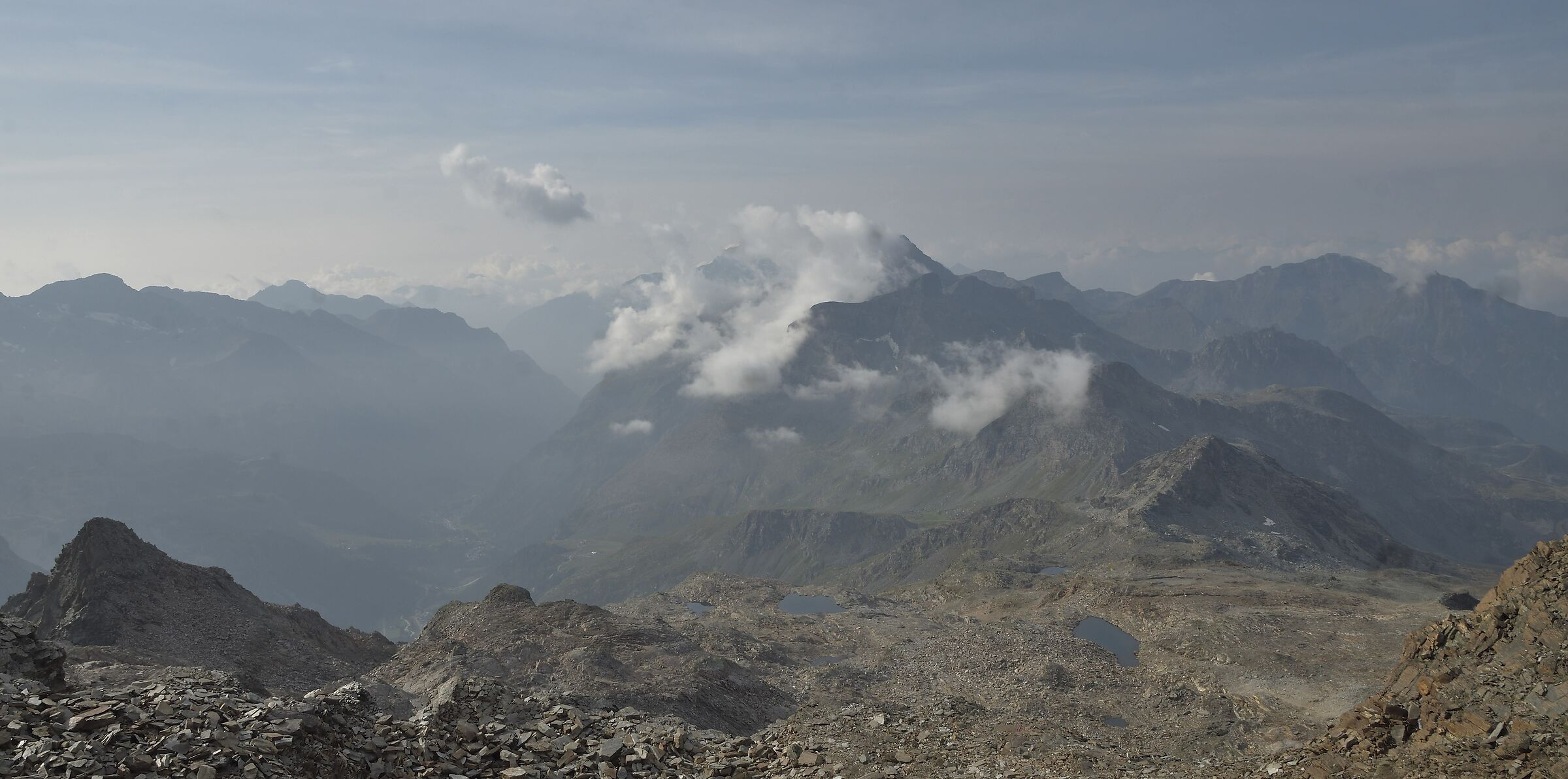 sin. the Gressoney Valley with the first clouds that